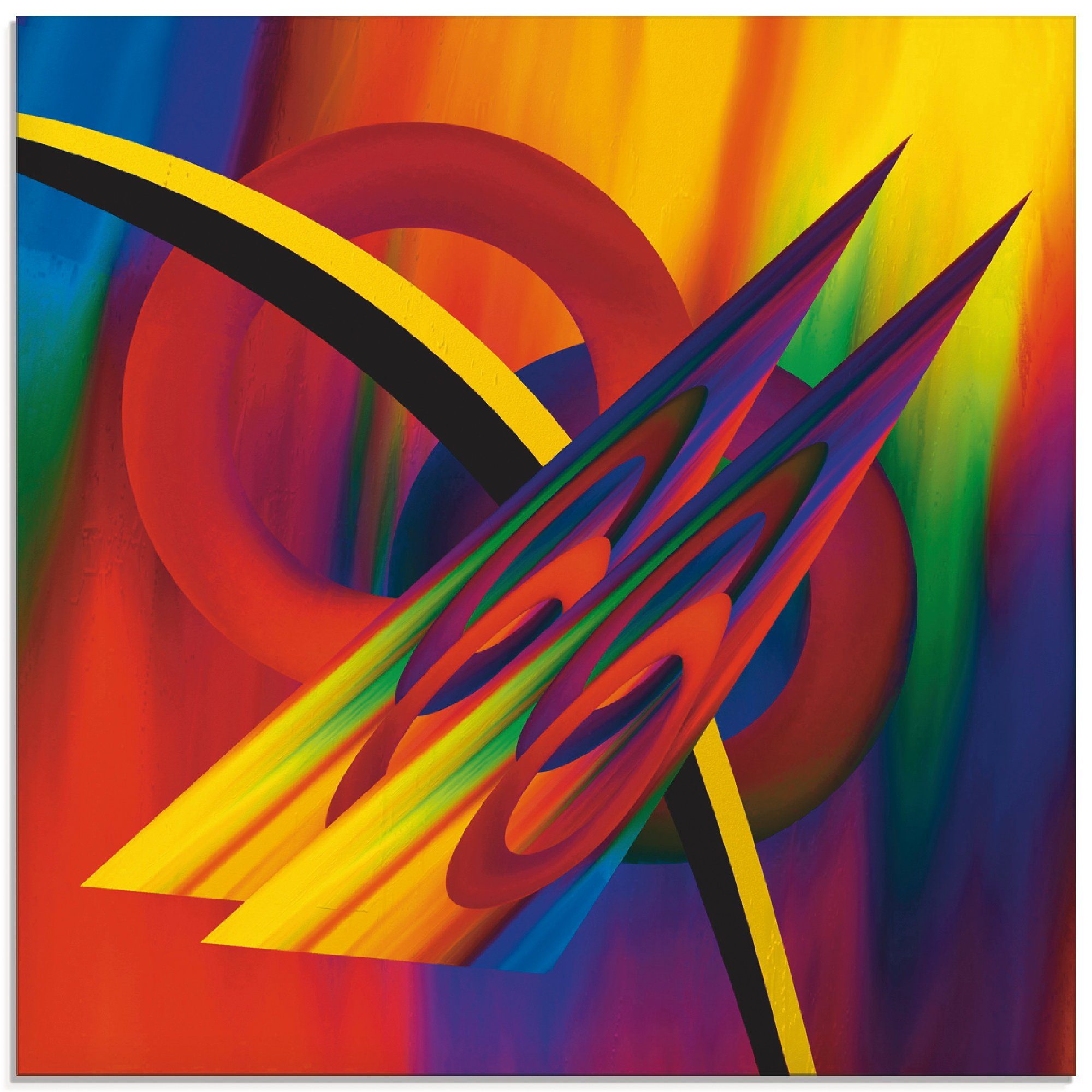 Artland Print op glas Modern multicolour in verschillende maten glazen artprint maat 40 cm x 40 cm multicolor