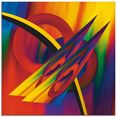 artland print op glas modern multicolour (1 stuk) multicolor