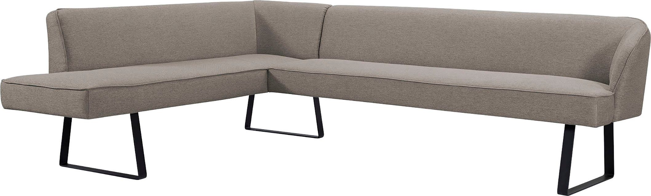 exxpo - sofa fashion Hoekbank Americano met opstaande naad en metalen poten, bekleding in verschillende kwaliteiten