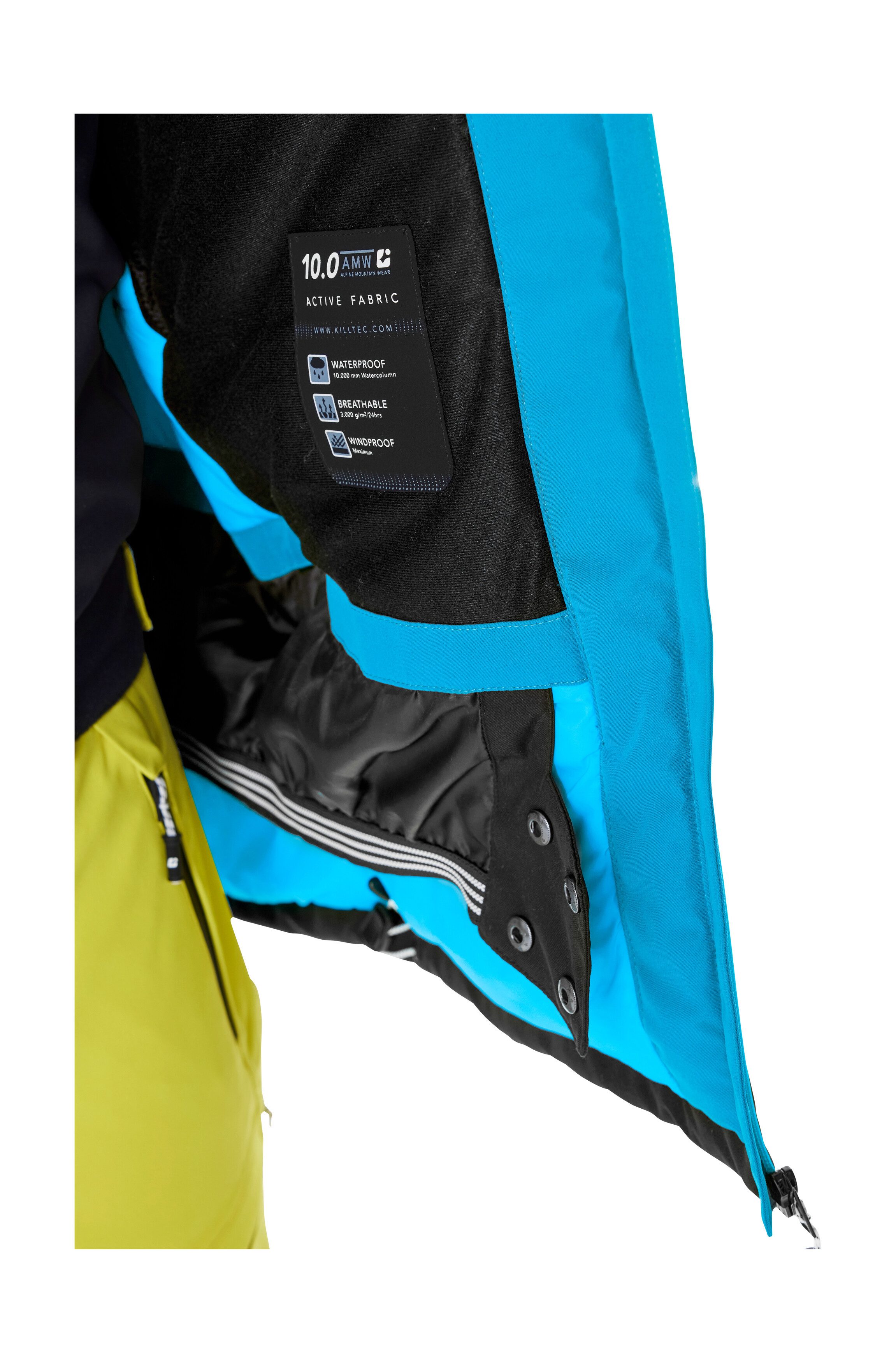 Killtec Ski-jack KSW 280 MN SKI JCKT Waterdichte herenjas met sneeuwvanger, ademend en PFAS-vrij