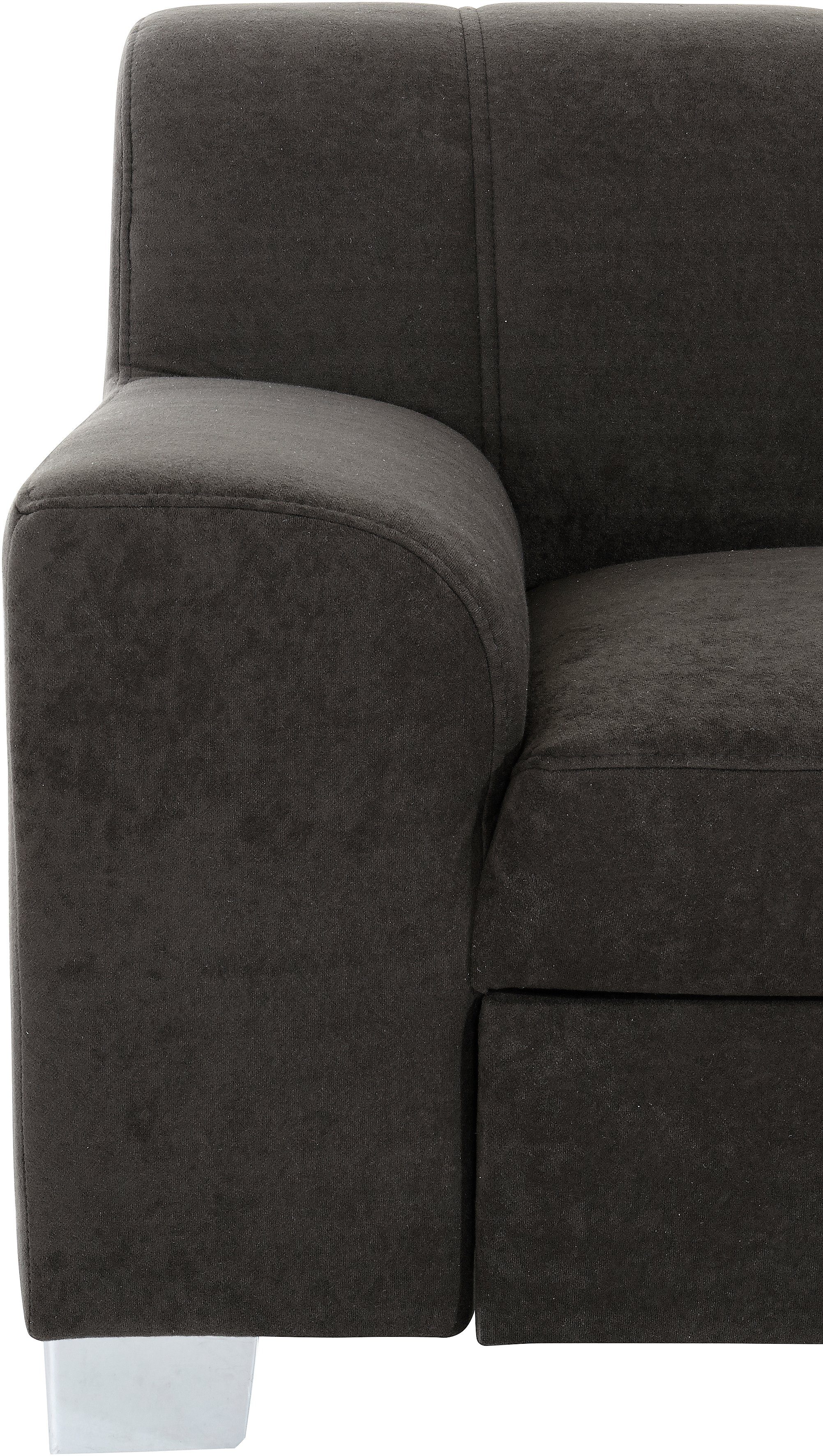 INOSIGN Hoekbank Turah incl. sierkussens, modern doorgestikt, ook in leer naar keuze met slaapfunctie, bedbank, bxdxh: 239x152x75 cm, l-model
