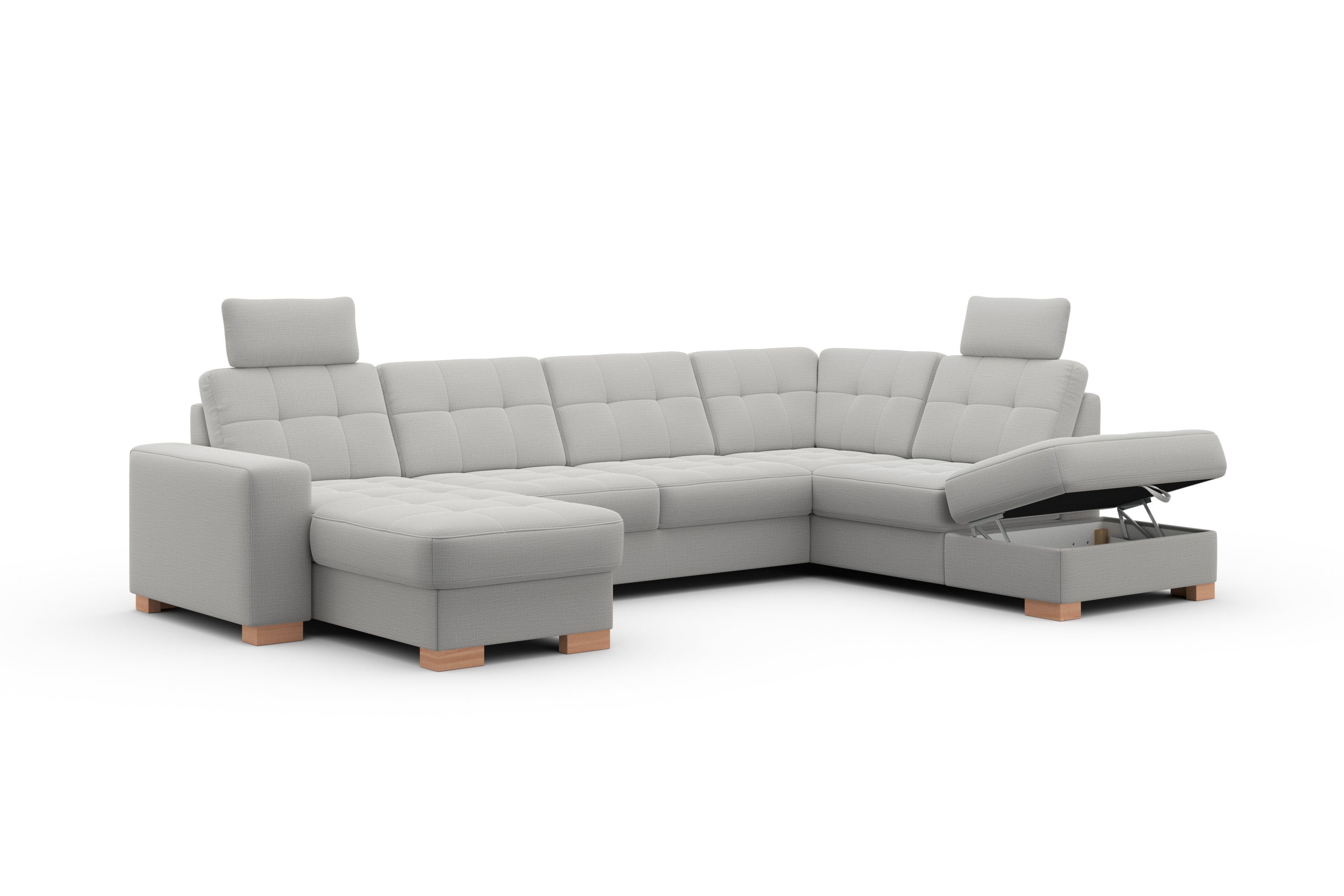 sit&more Zithoek Quincy U-vorm naar keuze met slaapfunctie en bedkist