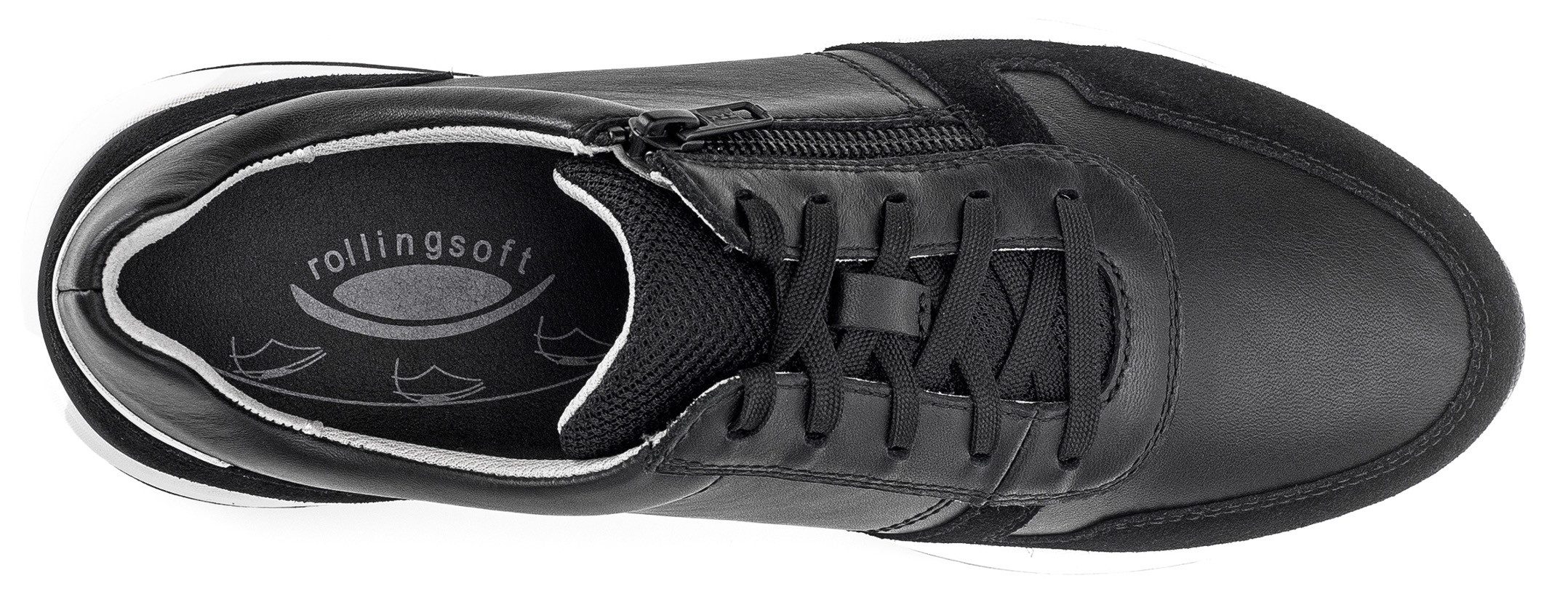 Gabor Rollingsoft Sneakers met sleehak veterschoenen comfort schoen vrijetijdsschoen breedte g 1 2 (= breed)