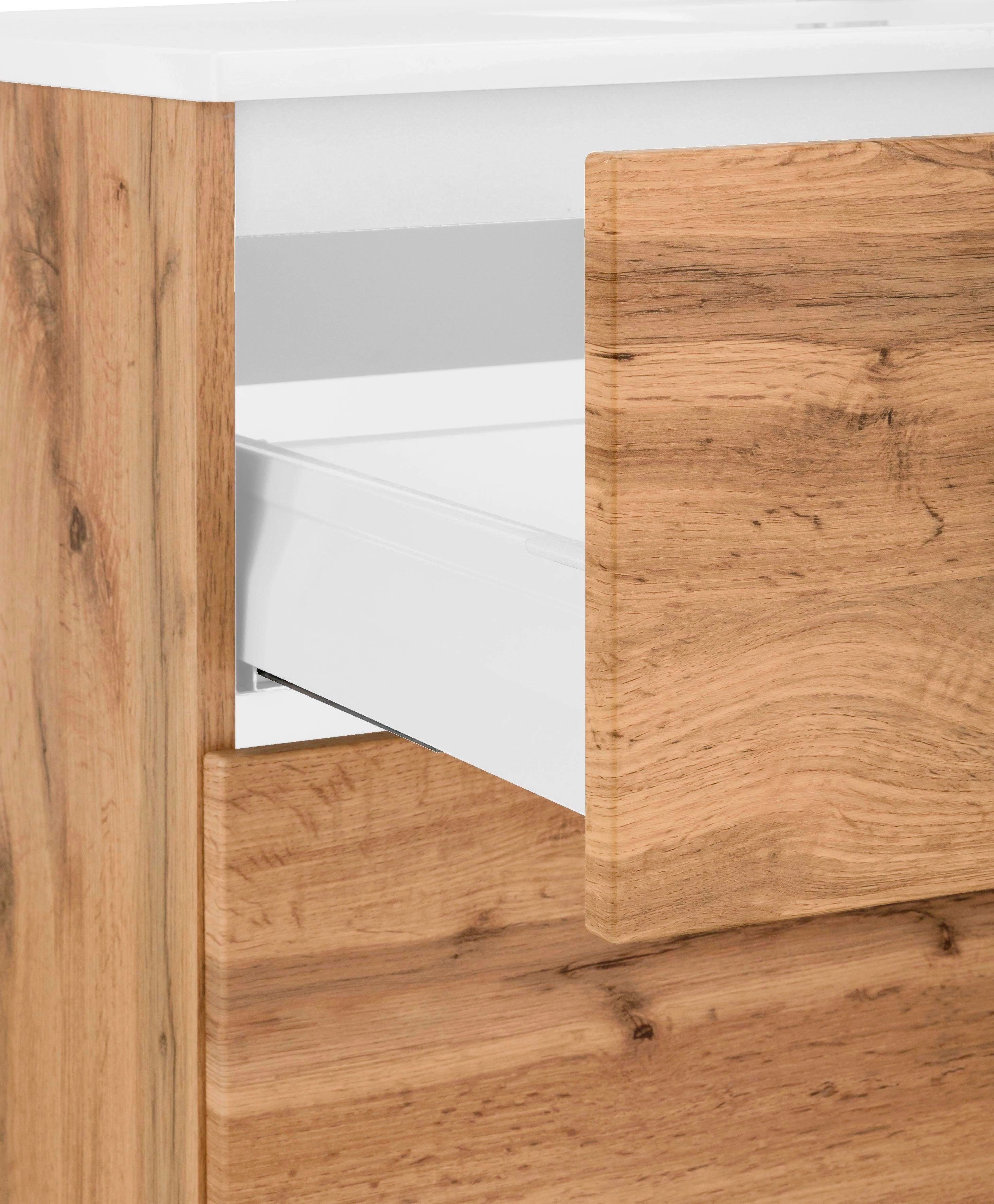 welltime Badkamerserie Soria Wastafelmeubel breedte 100 cm, spiegelkast (2-delig)