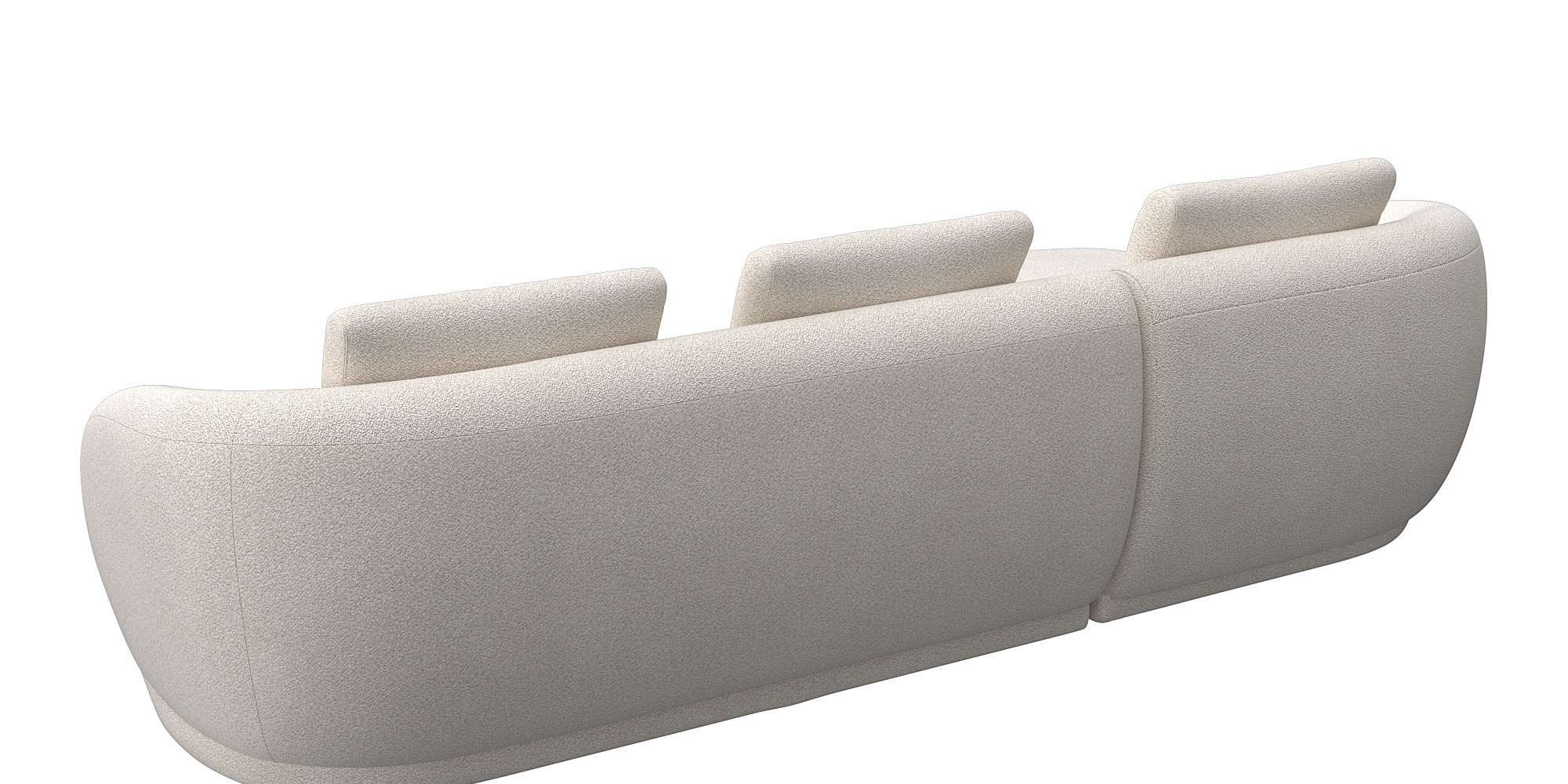 FLEXLUX Zithoek Torino, rond, L-vorm, bankhoek met recamière, longchair-sofa