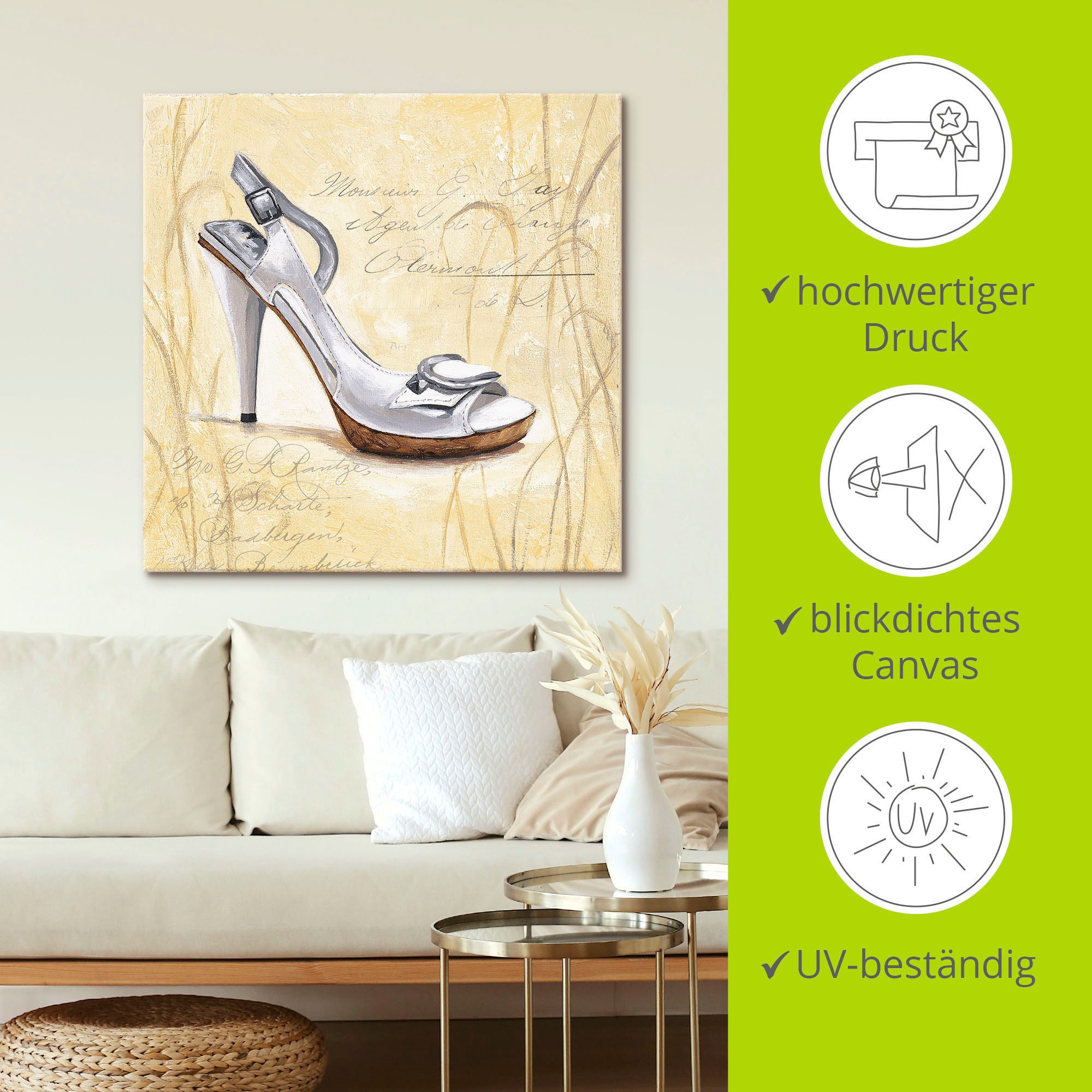 Artland Artprint op linnen Stiletto's IV - schoenen gespannen op een spieraam