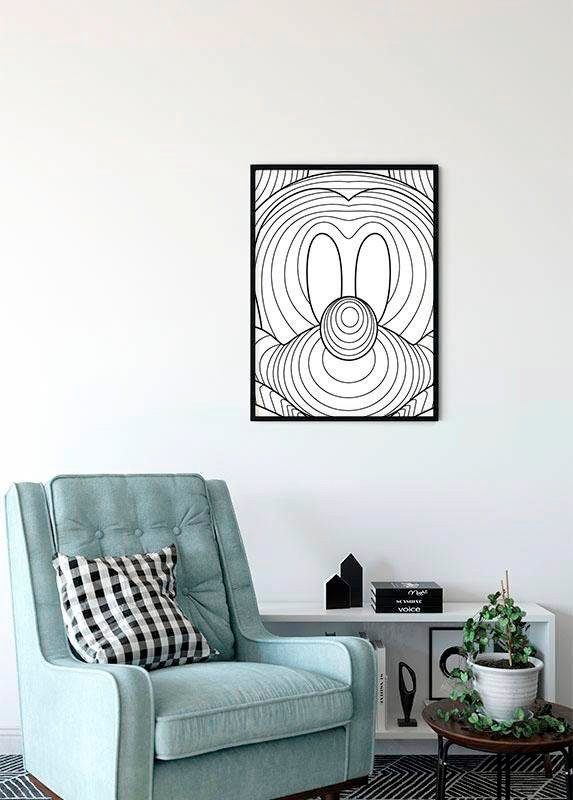 Komar Wanddecoratie Mickey Mouse Lines Wanddecoratie voor de kinderkamer - zonder lijst (1 stuk)