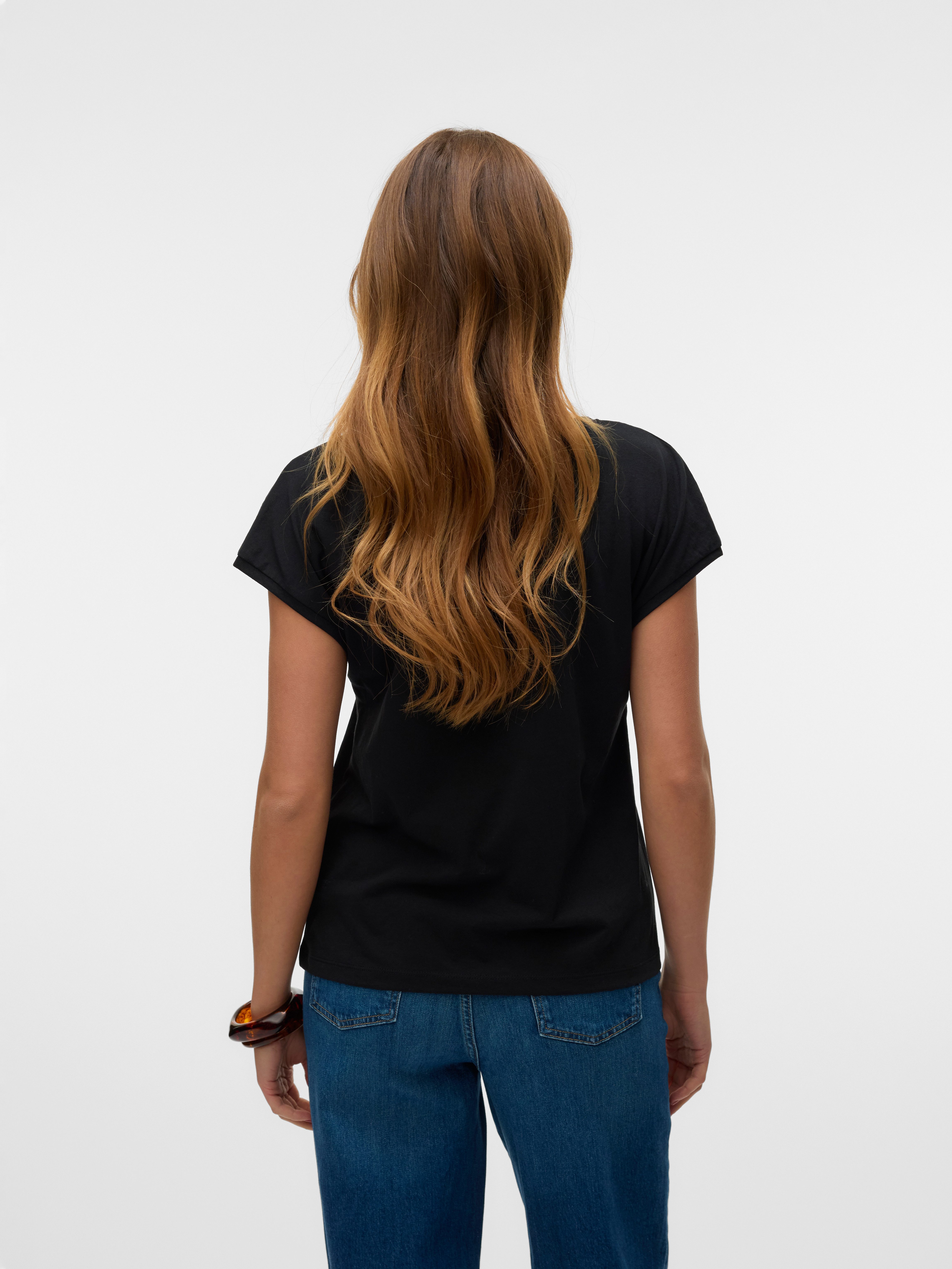 Vero Moda Shirt met korte mouwen VMLUNA SS V-NECK TEE JRS NOOS