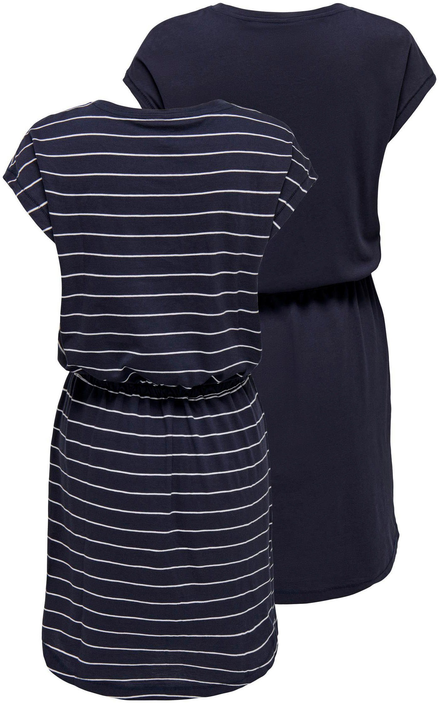 Only Shirtjurk ONLMAY LIFE S/S DRESS 2 PACK CS JRS flexibel taillierbaar voor een individuele pasvorm (Set van 2)