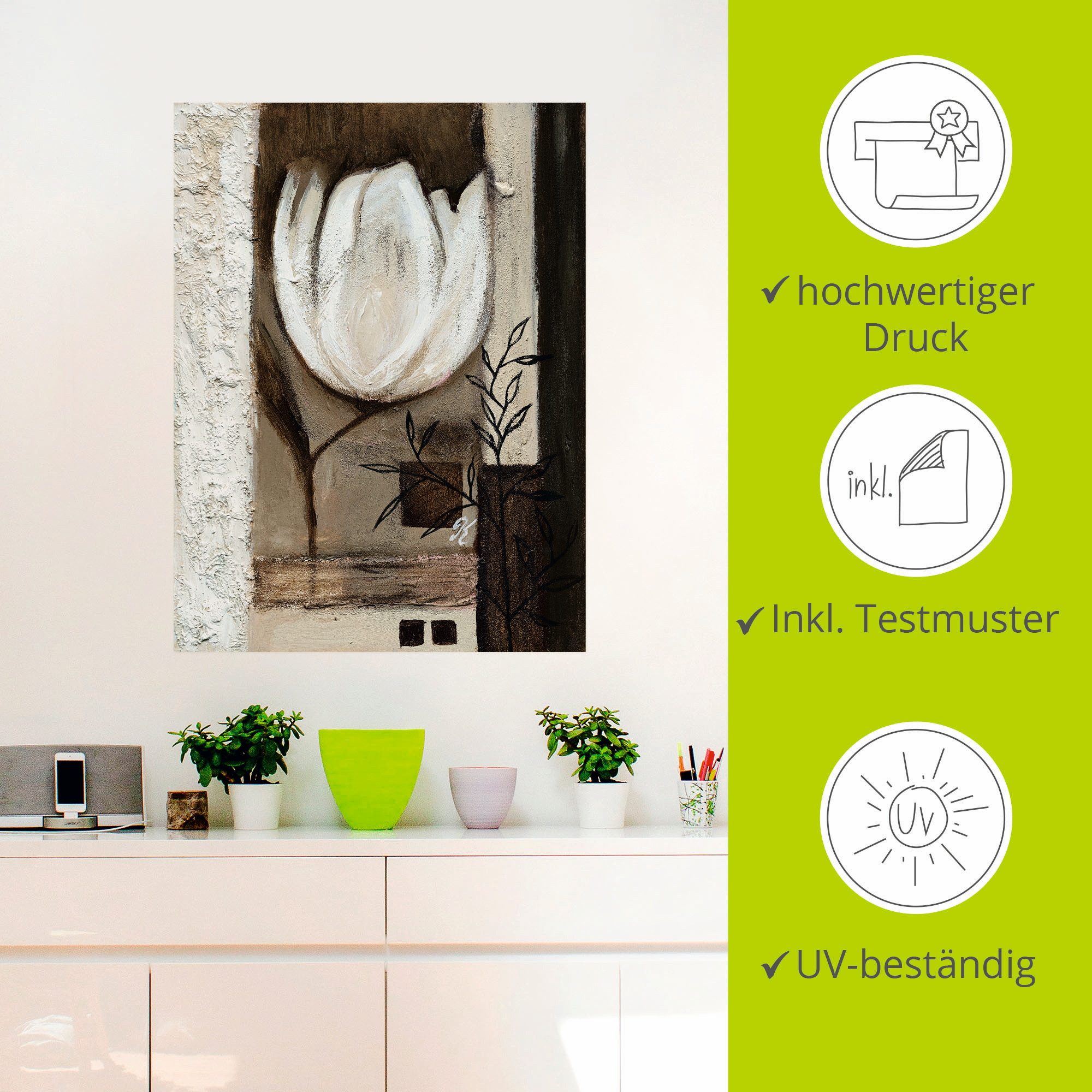 Artland Artprint Bruine tulpen II als artprint op linnen, muursticker in verschillende maten