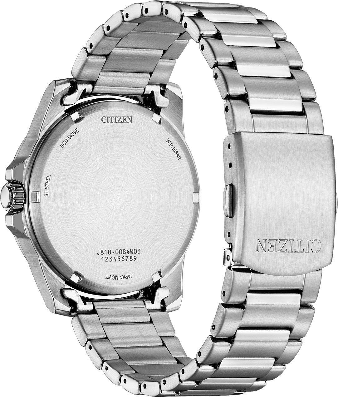Citizen Solarhorloge AW1810-85L Horloge, herenhorloge, roestvrijstalen band, tot 10 bar waterdicht, datum