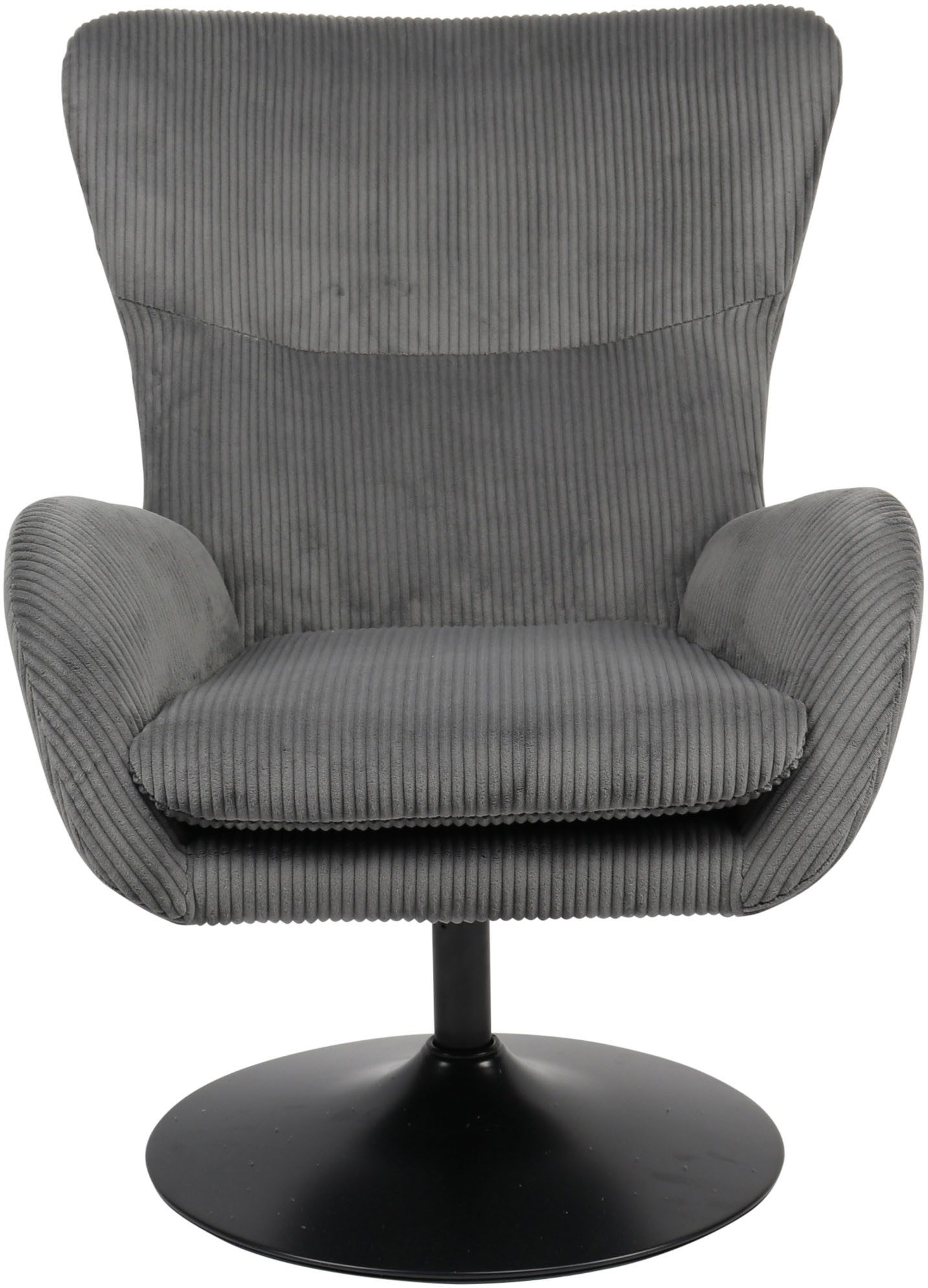 HELA Loungestoel Samos Fauteuil, draaibaar, trompetvoet, microvezel breedcord, armleuningen (1 stuk)