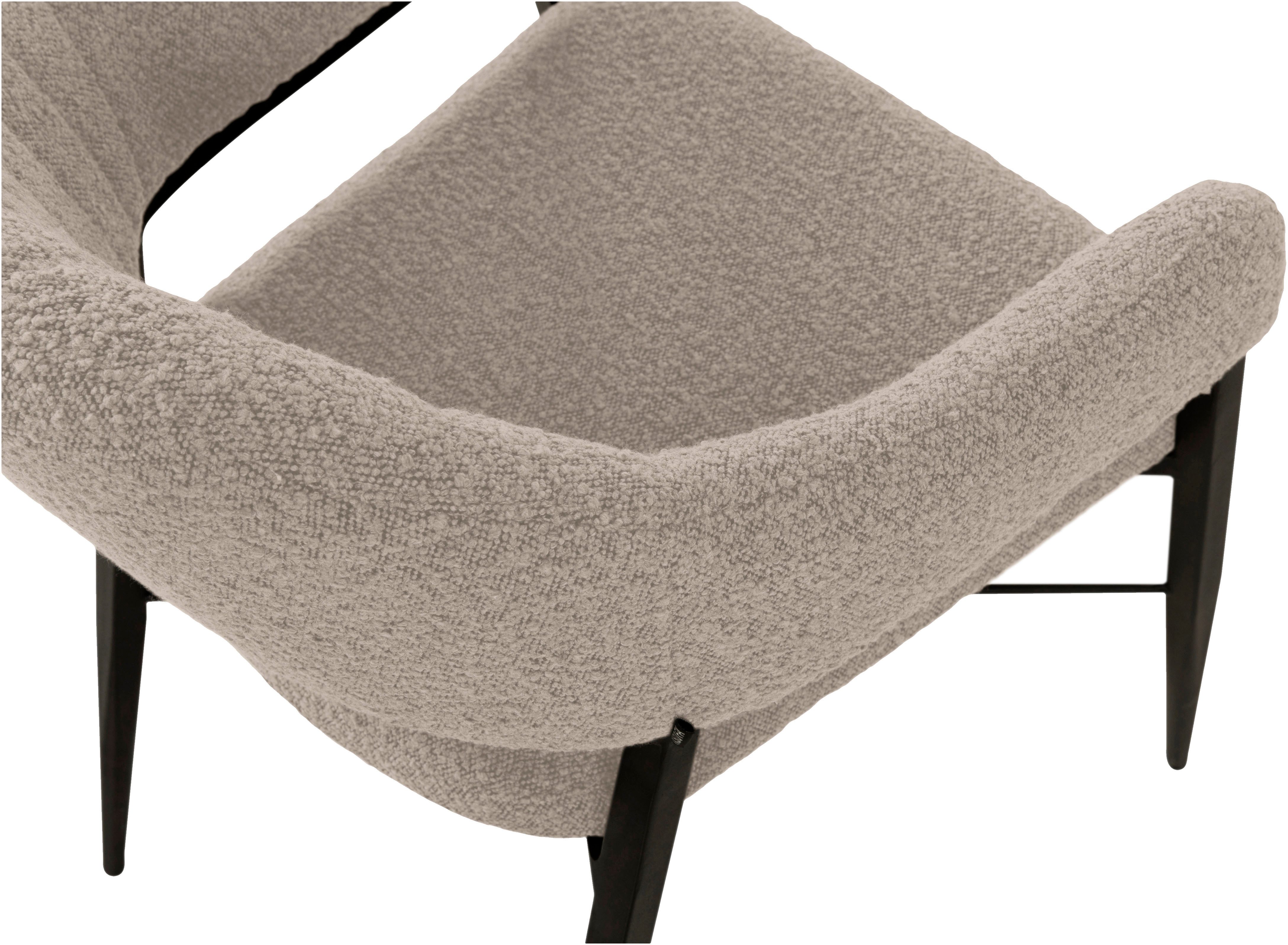OMG Design Stoel met armleuningen Roma comfortabele eetkamerstoel, gestoffeerde stoel met bouclé bekleding