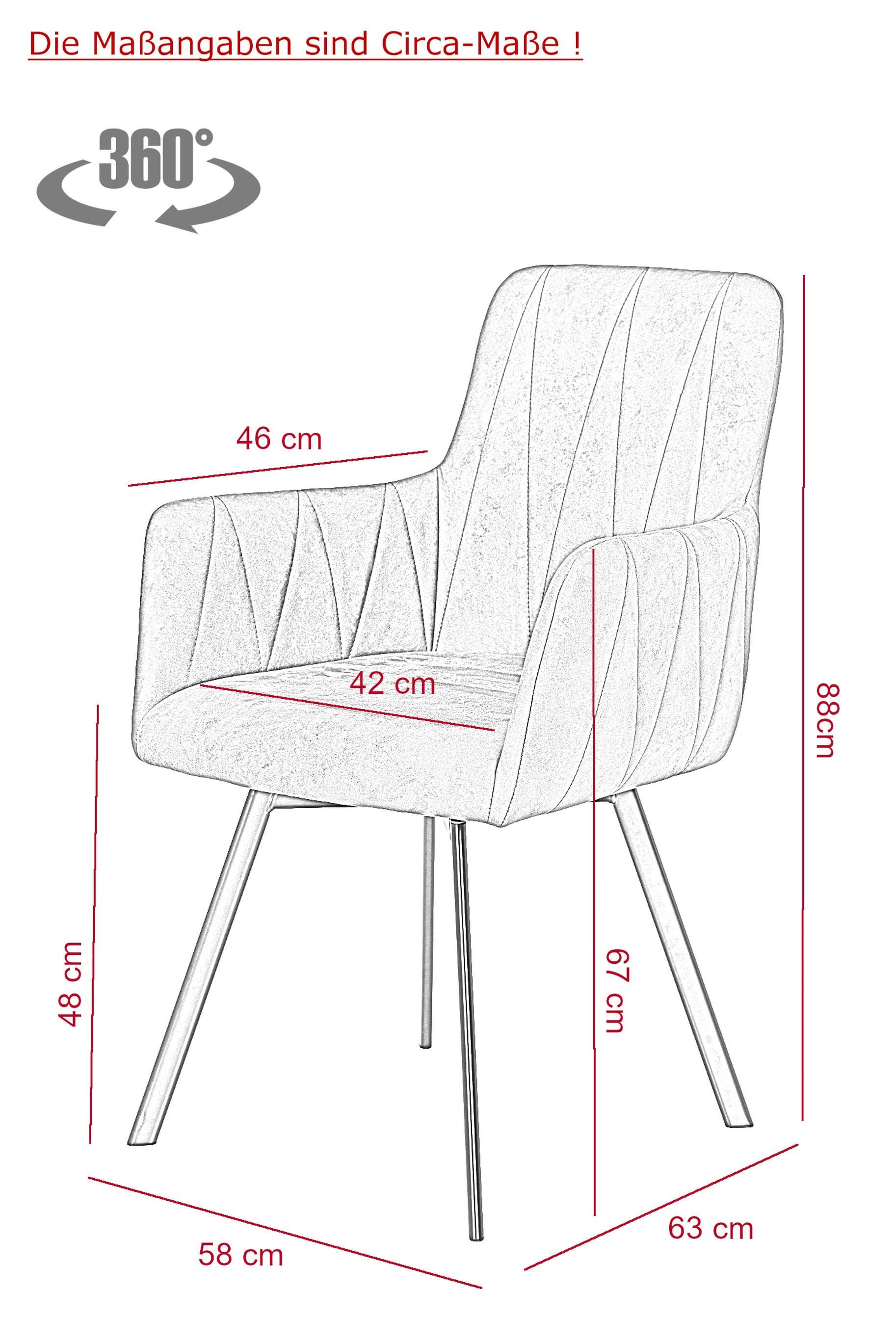 HELA Eethoek Uittrekbaar 160 - 200 cm, fauteuil 360° draaibaar (set, 5-delig)