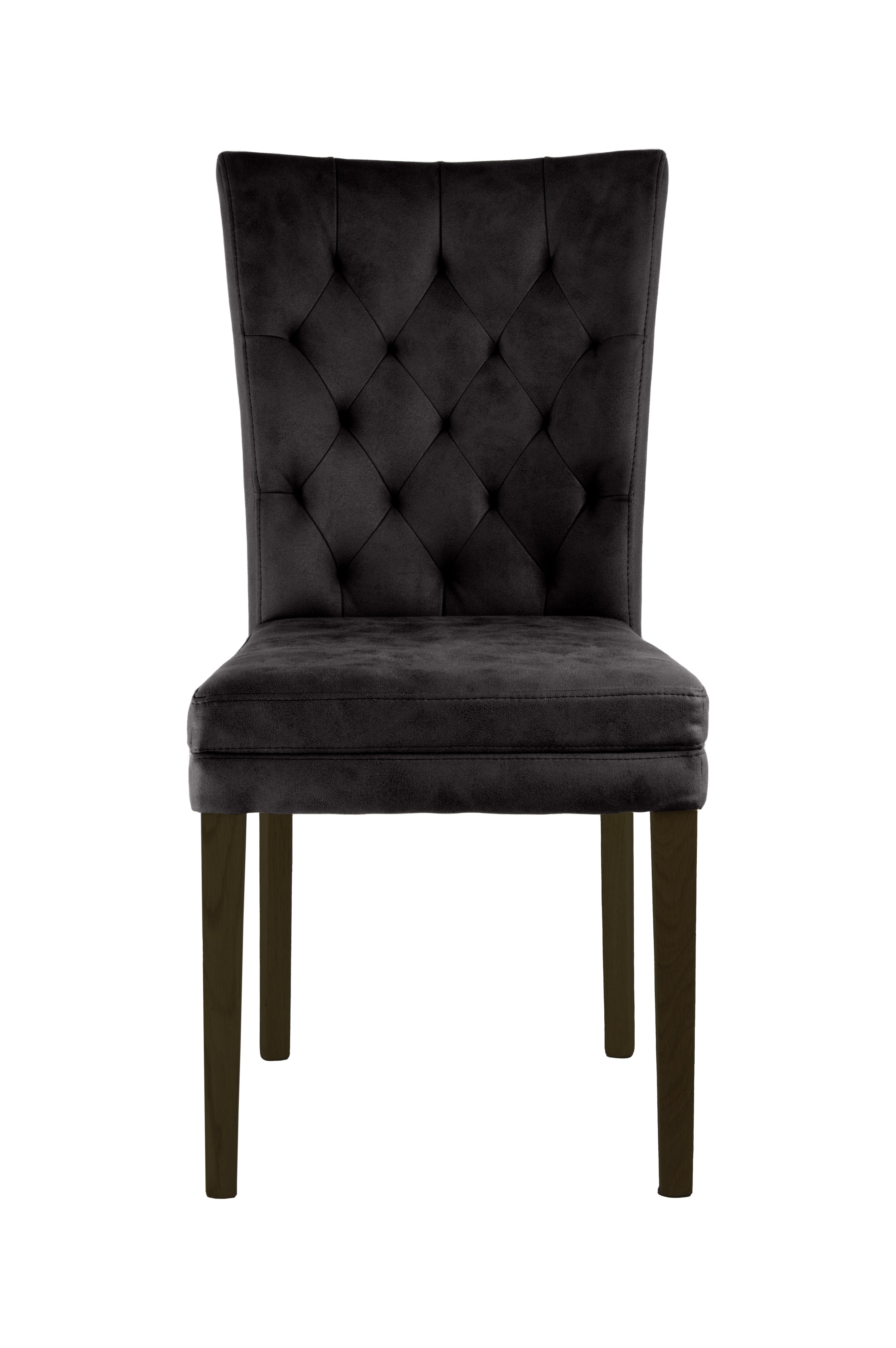 Home affaire Stoel met 4 poten Colorado prettige bekleding, frame massief hout wengé of naturel-eiken (set, 2 stuks)
