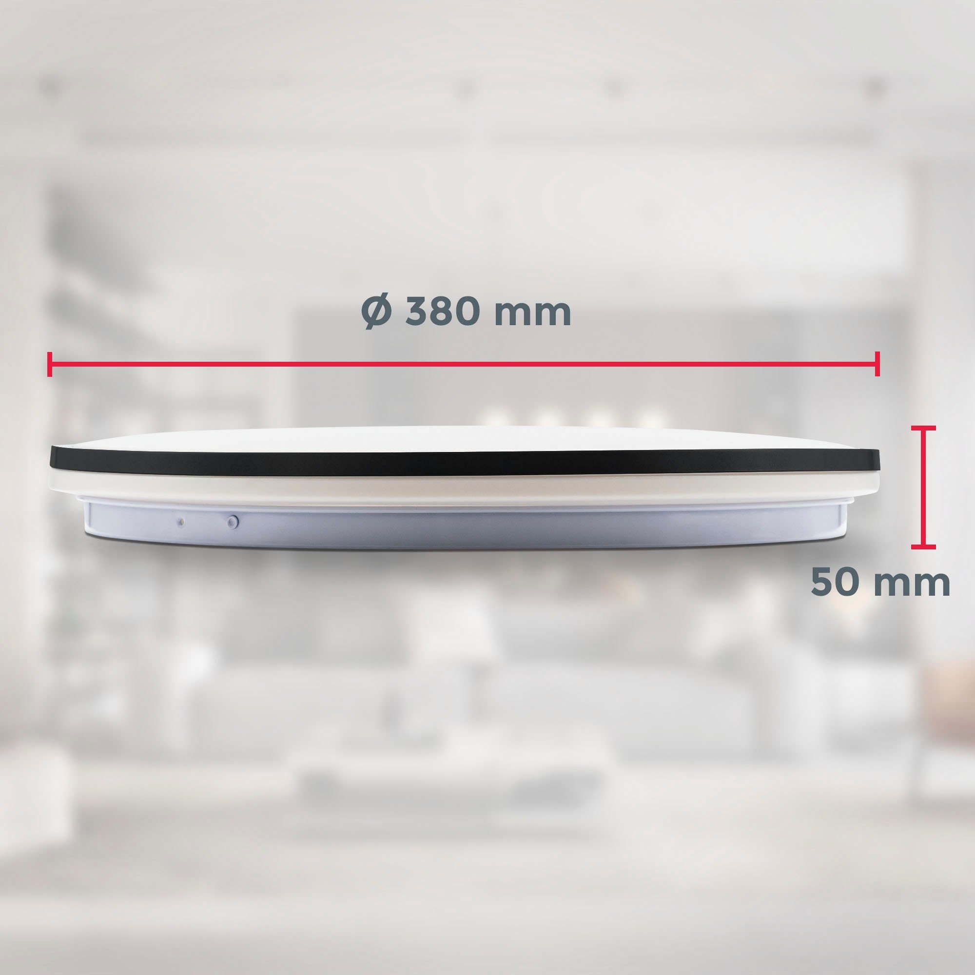 B.K.Licht Led-plafondlamp BK_DL1536 Plafondlamp, Ø38cm, neutraal wit licht, achtergrondverlichting, 24W (1 stuk)