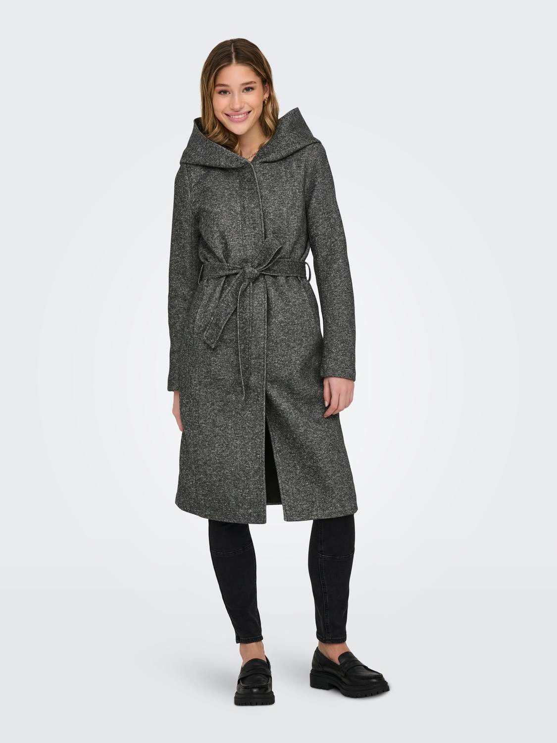 Only Lange jas ONLSEDONA LIGHT LONG BELT COAT OTW