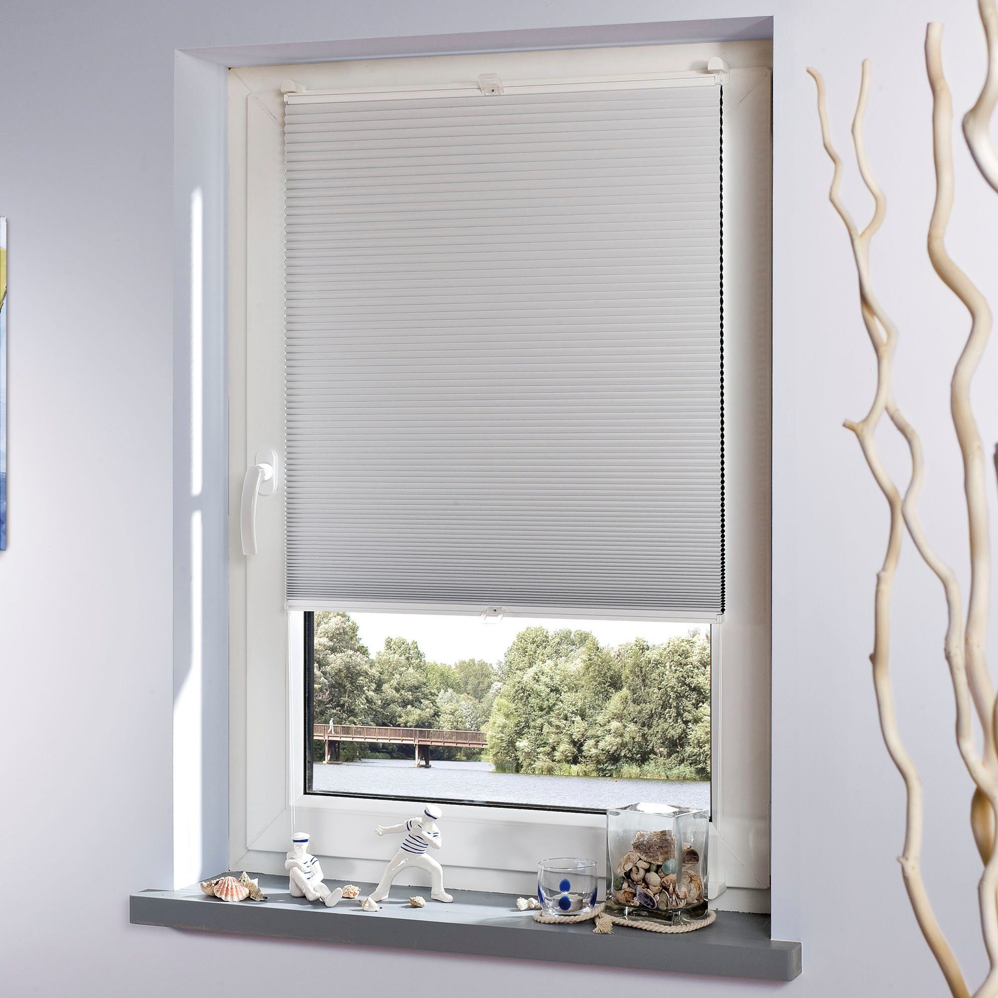 Liedeco Plissé Klemmfix-thermo-plissé (1 stuk) plisségordijnen maat H/B: 130/75 cm wit