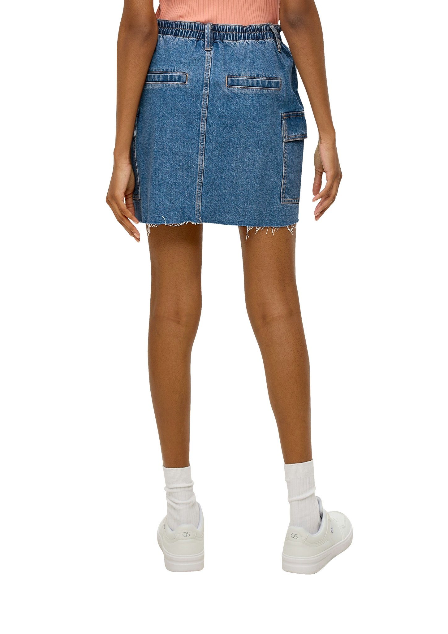 Q/S designed by Jeans rok met licht uitgerafelde zoomrand