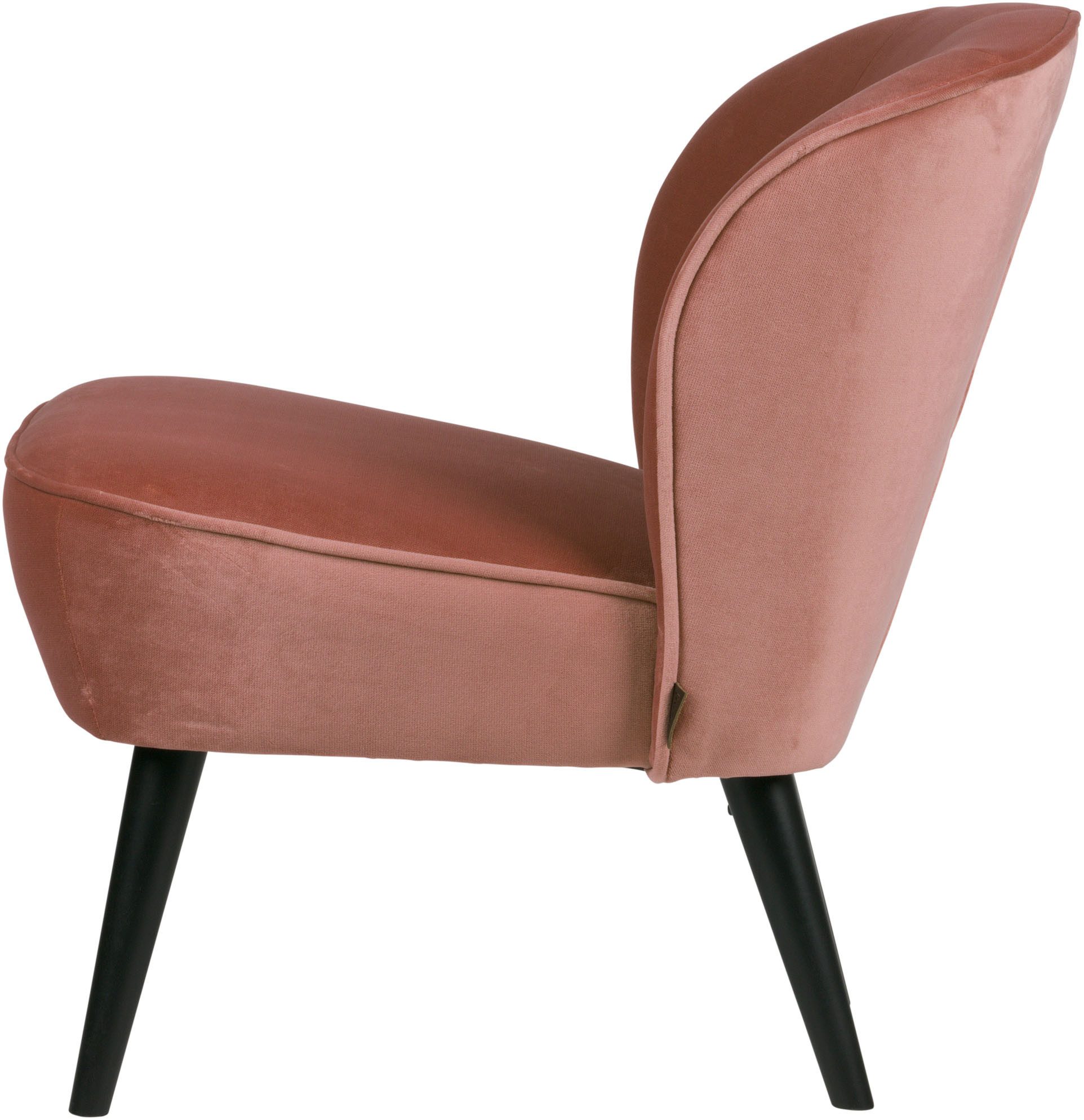 WOOOD Fauteuil Sara zacht gepolsterd, 4-poots frame, h 71 cm x b 59 cm