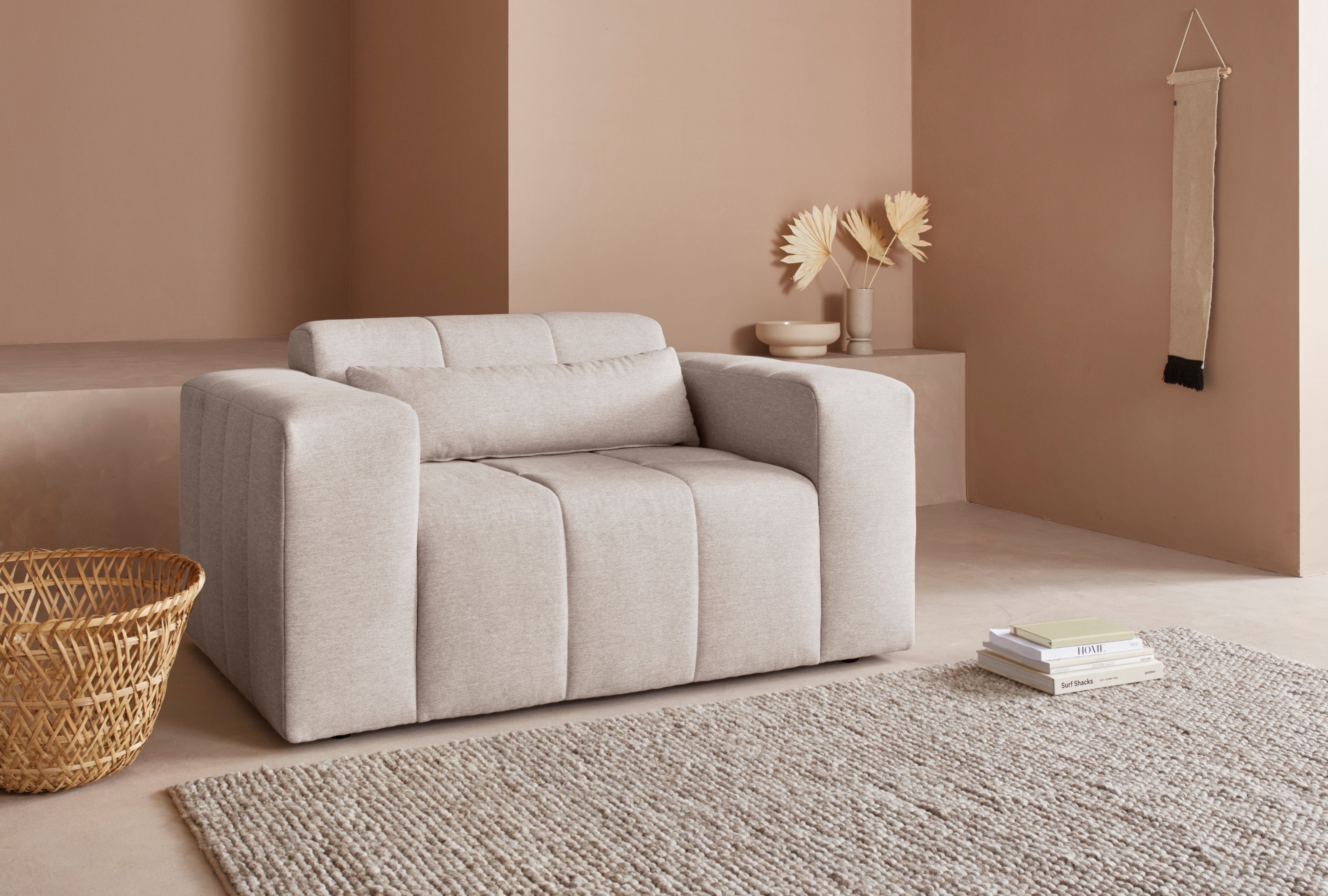 LeGer Home by Lena Gercke Loveseat Maileen Stoel passend bij de moduleserie "maileen" - apart plaatsbaar fauteuils beige