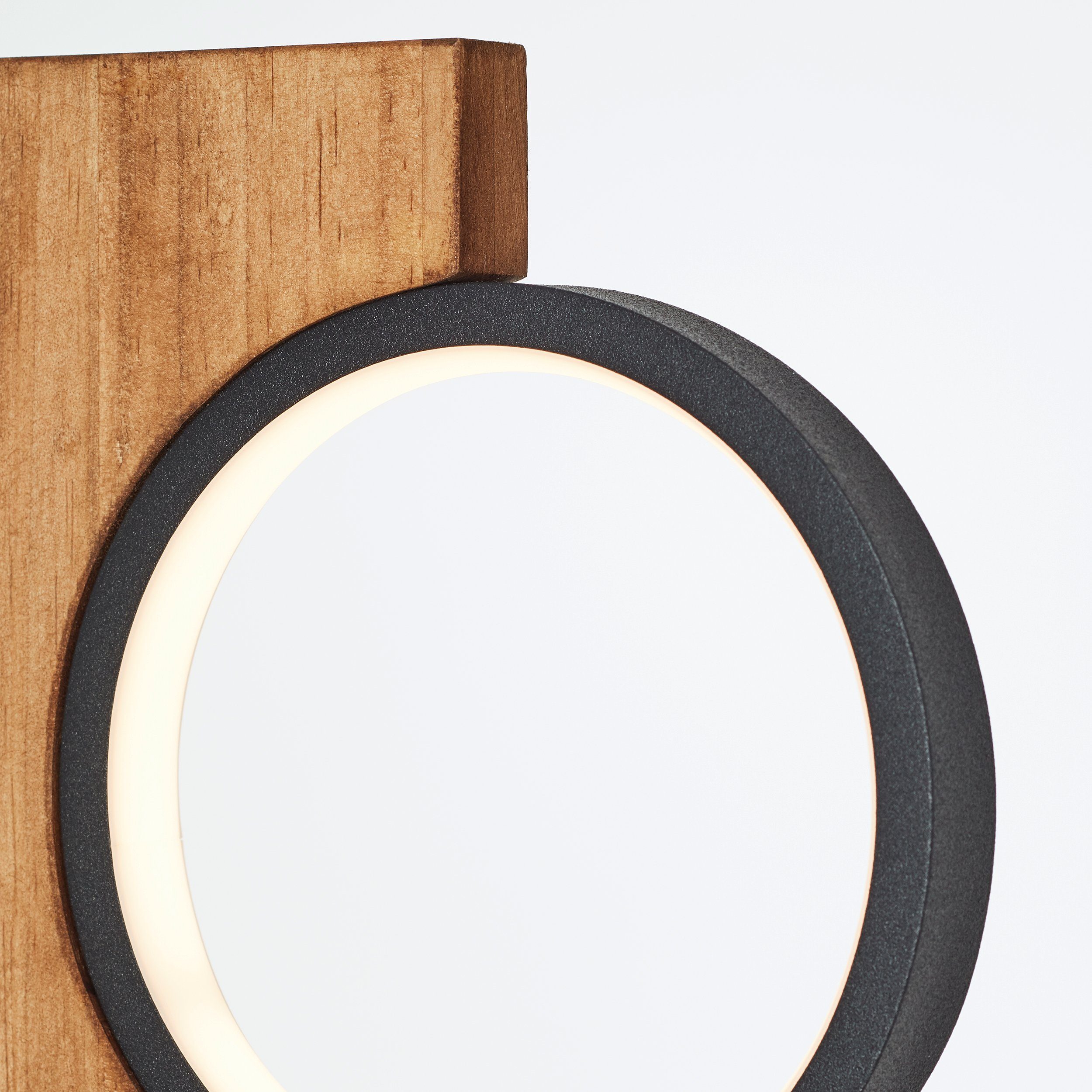 Brilliant Leuchten Led-tafellamp Cheesy 50 cm hoogte, 1300 lm, 3000k, hout/metaal, natuur/zwart (1 stuk)
