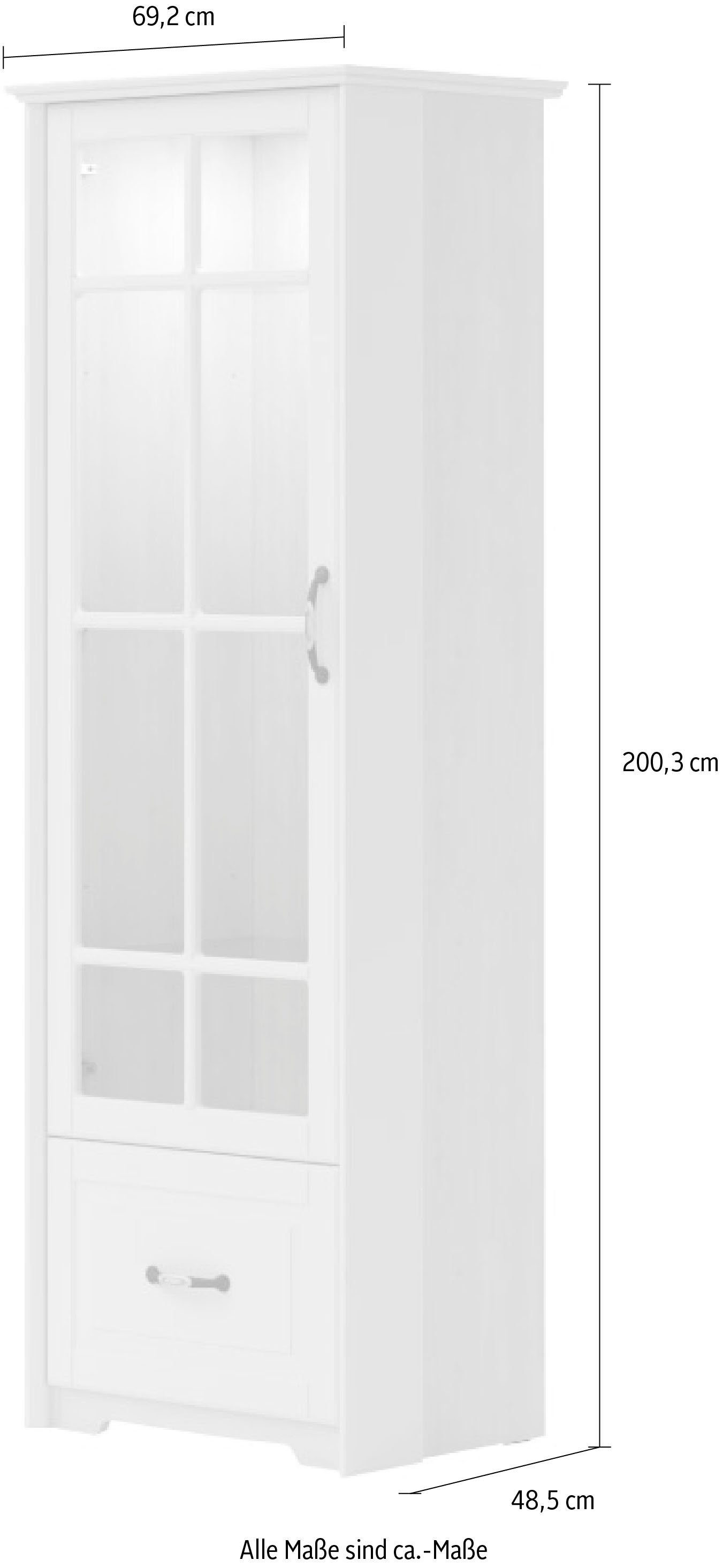 Home affaire Vitrinekast Evergreen UV gelakt, deur met veiligheidsglas 4 mm, met soft-closefunctie