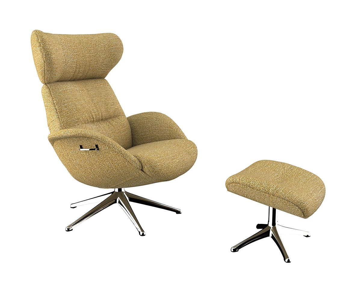 FLEXLUX Relaxfauteuil More, functionele stoel, gestoffeerde stoel, armleunstoel, TV-fauteuil Premium comfort, rug- en hoofdeindeverstelling, draaibaar, voet van aluminium