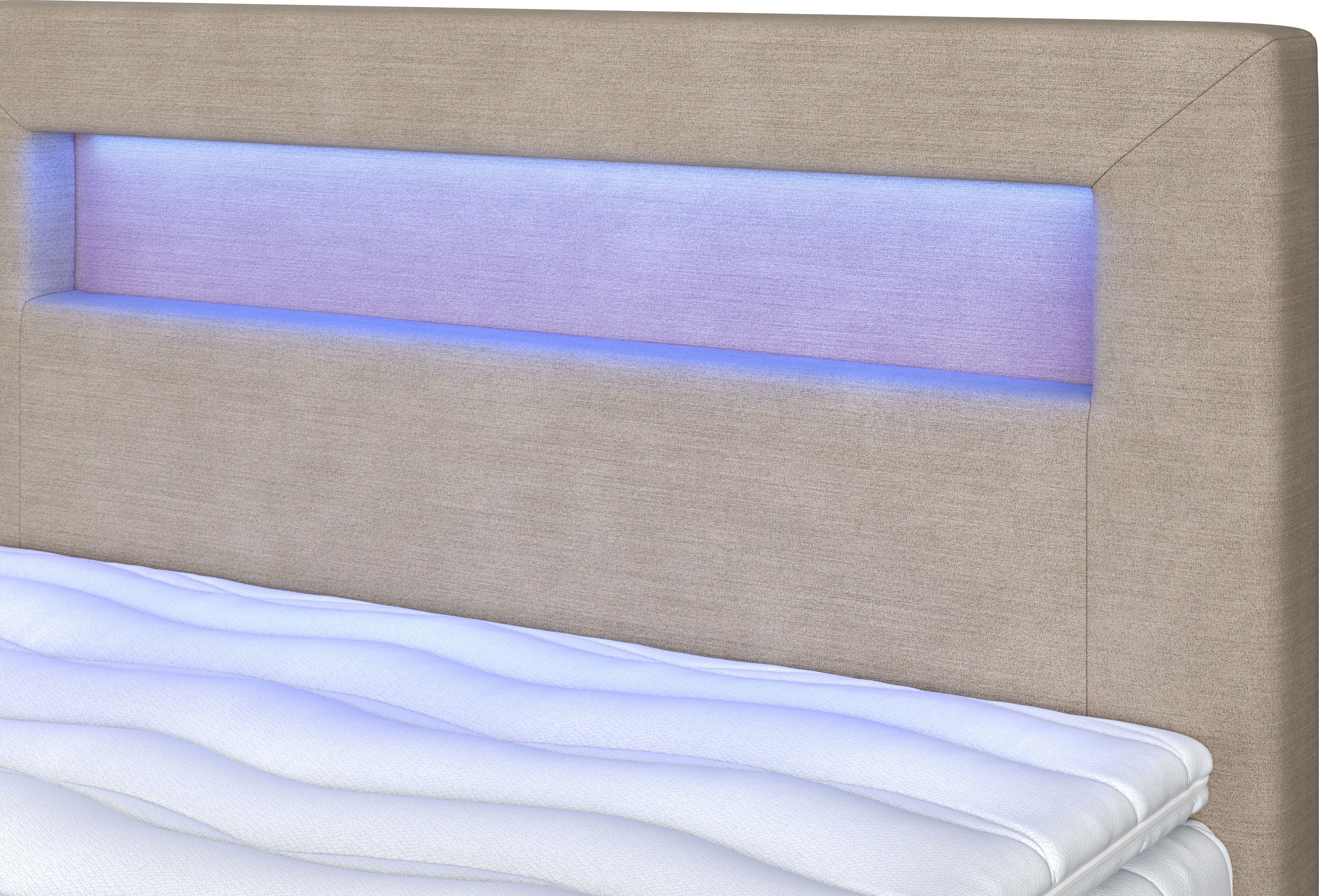 COTTA Boxspring Kelly uitgerust met led-licht, incl. bedlade