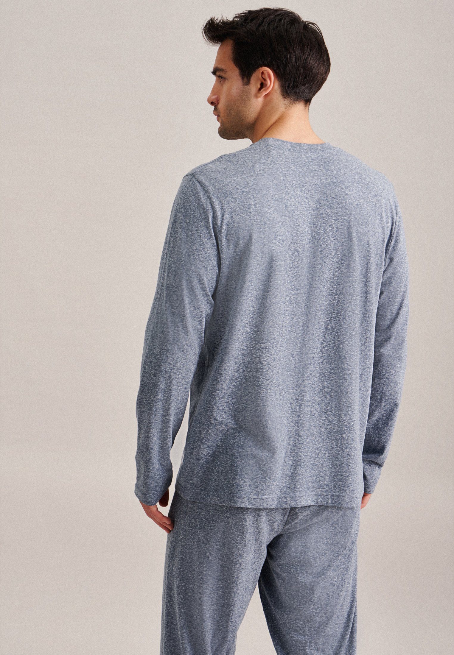 seidensticker Pyjama Zwarte roos Pyjama bovenstuk effen