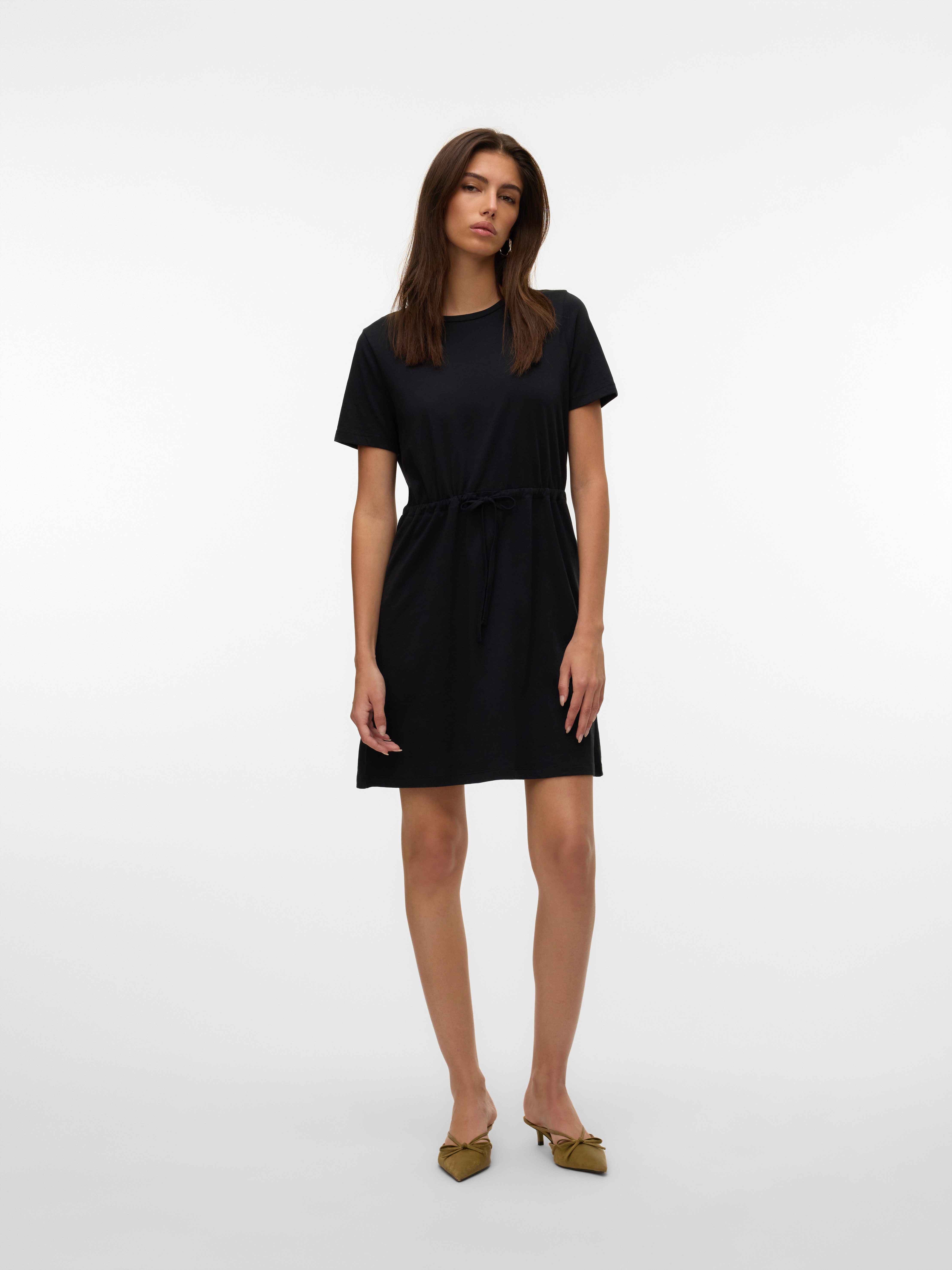 Vero Moda Shirtjurk VMLUNA SS SHORT STRING DRESS JRS NOOS