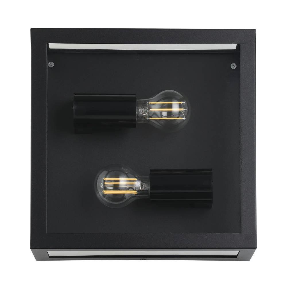 EGLO Plafondlamp voor buiten ALAMONTE 1 Wandlamp buiten, L29 x H29 x B13 cm, rustiek, E27, IP44, max. 60W