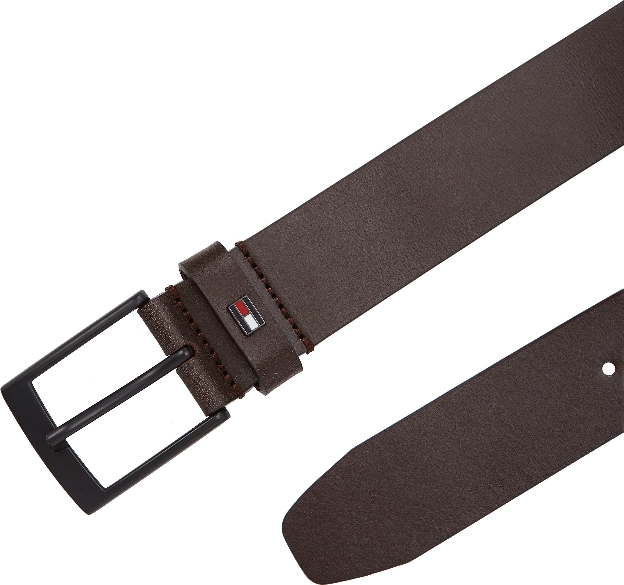 Tommy Hilfiger Leren riem ADAN 3.5 EXT Metalen logopatch eenvoudige doornsluiting