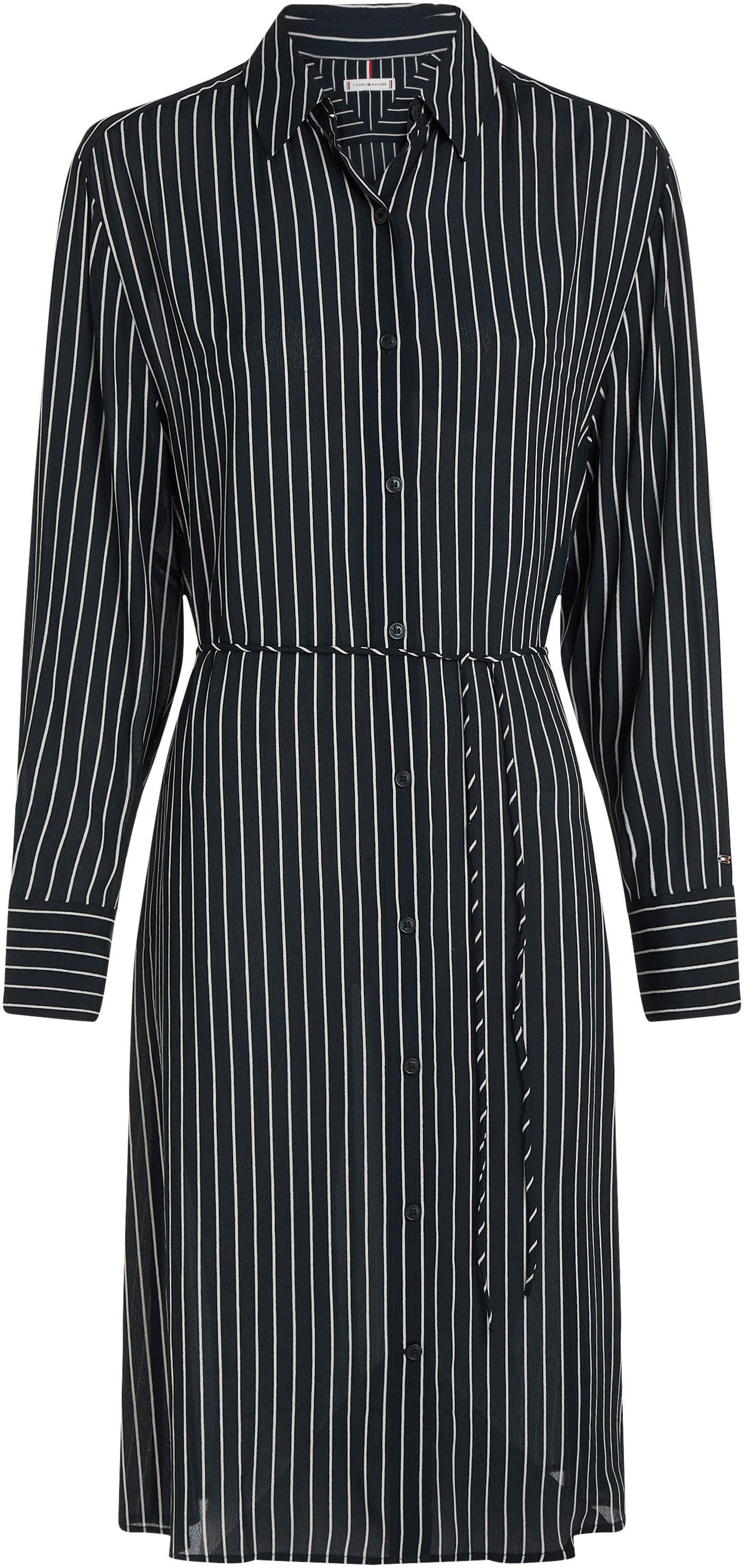 Tommy Hilfiger Curve Blousejurk CRV VISCOSE CREPE MIDI DRESS dames blousejurken maat 48 blauw