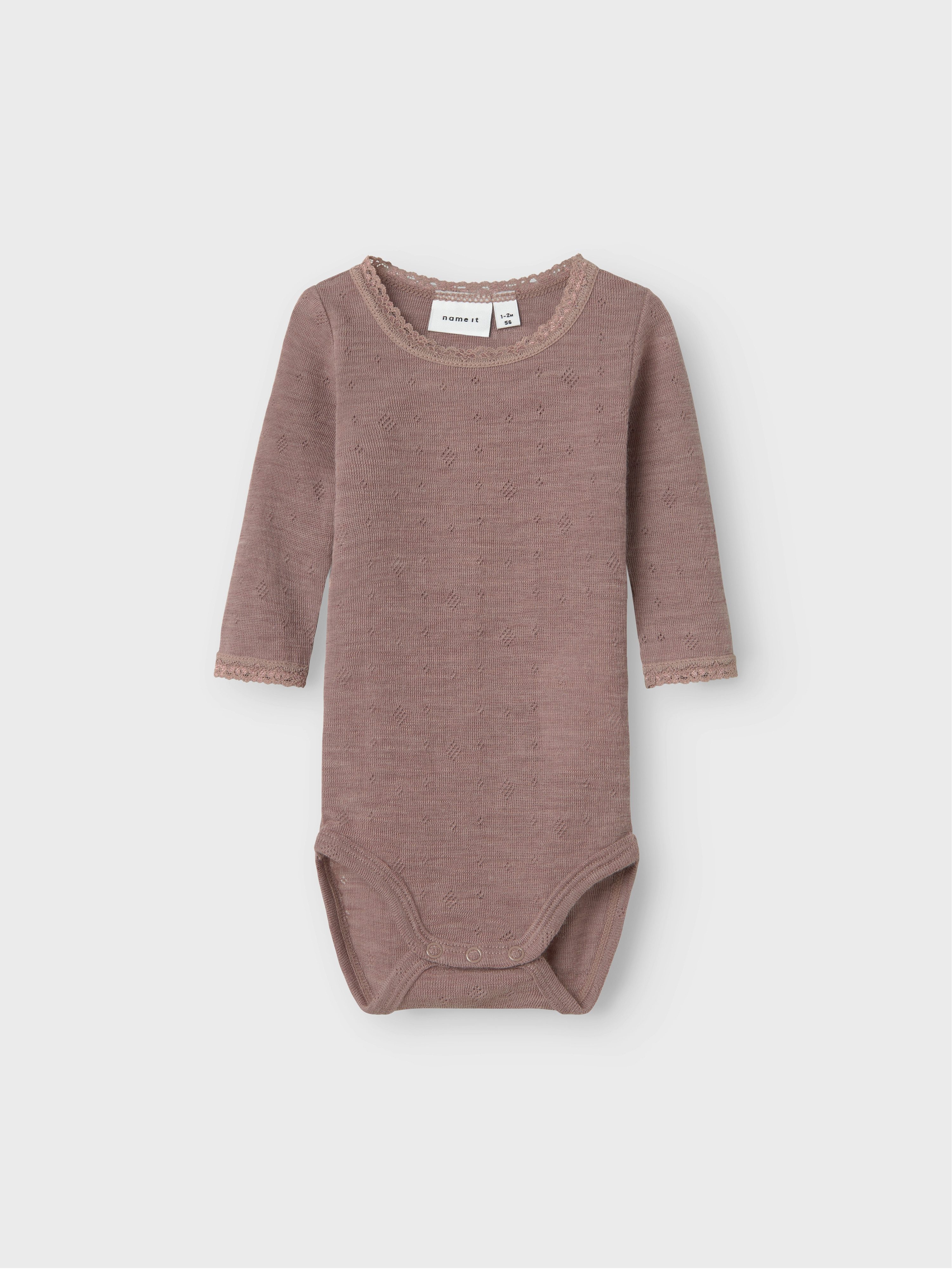 Name It Body met lange mouwen NBFWANG WOOL NEEDLE LS BODY SOLID NOOS