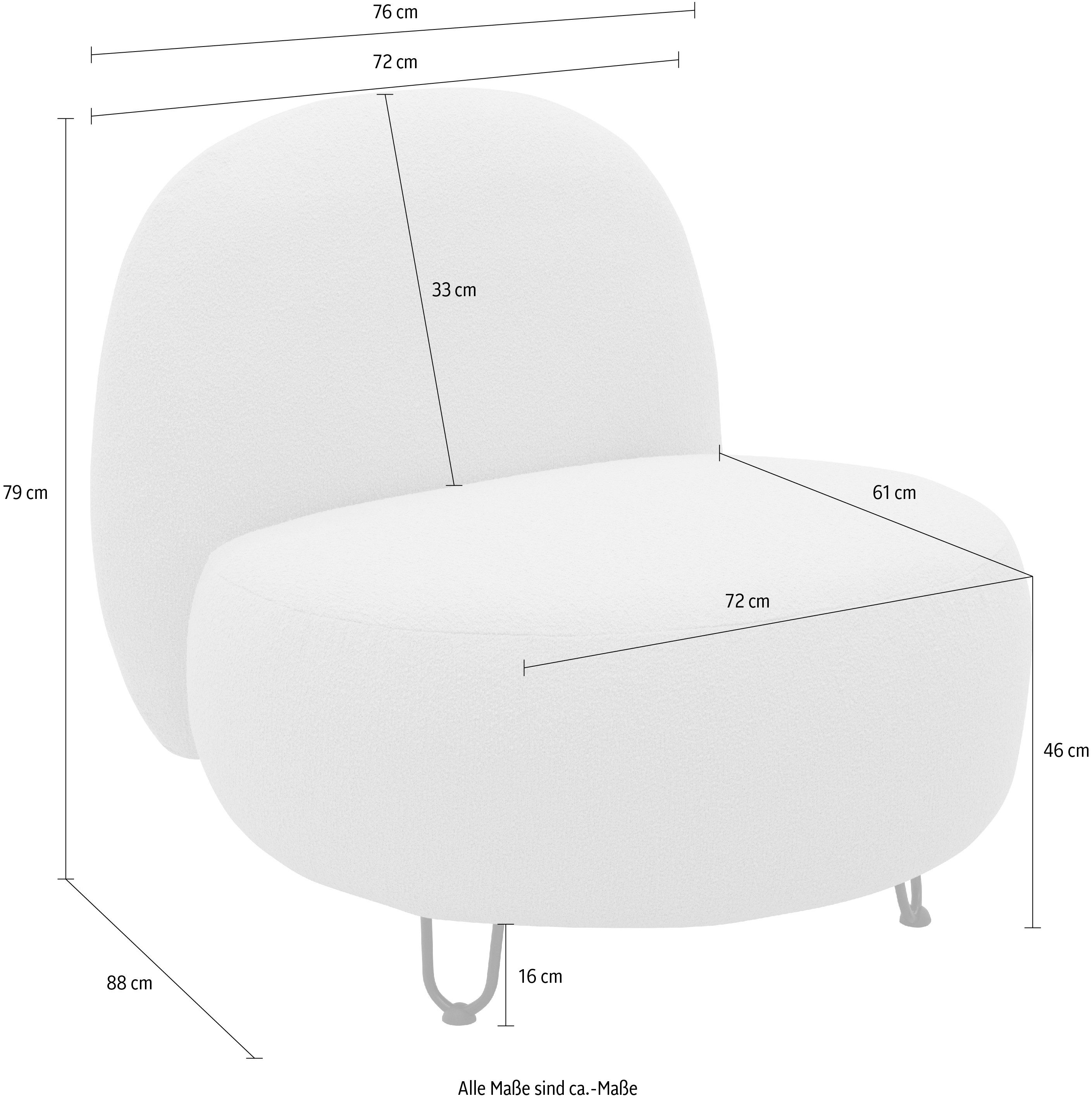 DOMO collection Fauteuil Poika ideaal voor terras, tuin, balkon Mooi gevormde outdoor-stoel, bekleding van nepbont
