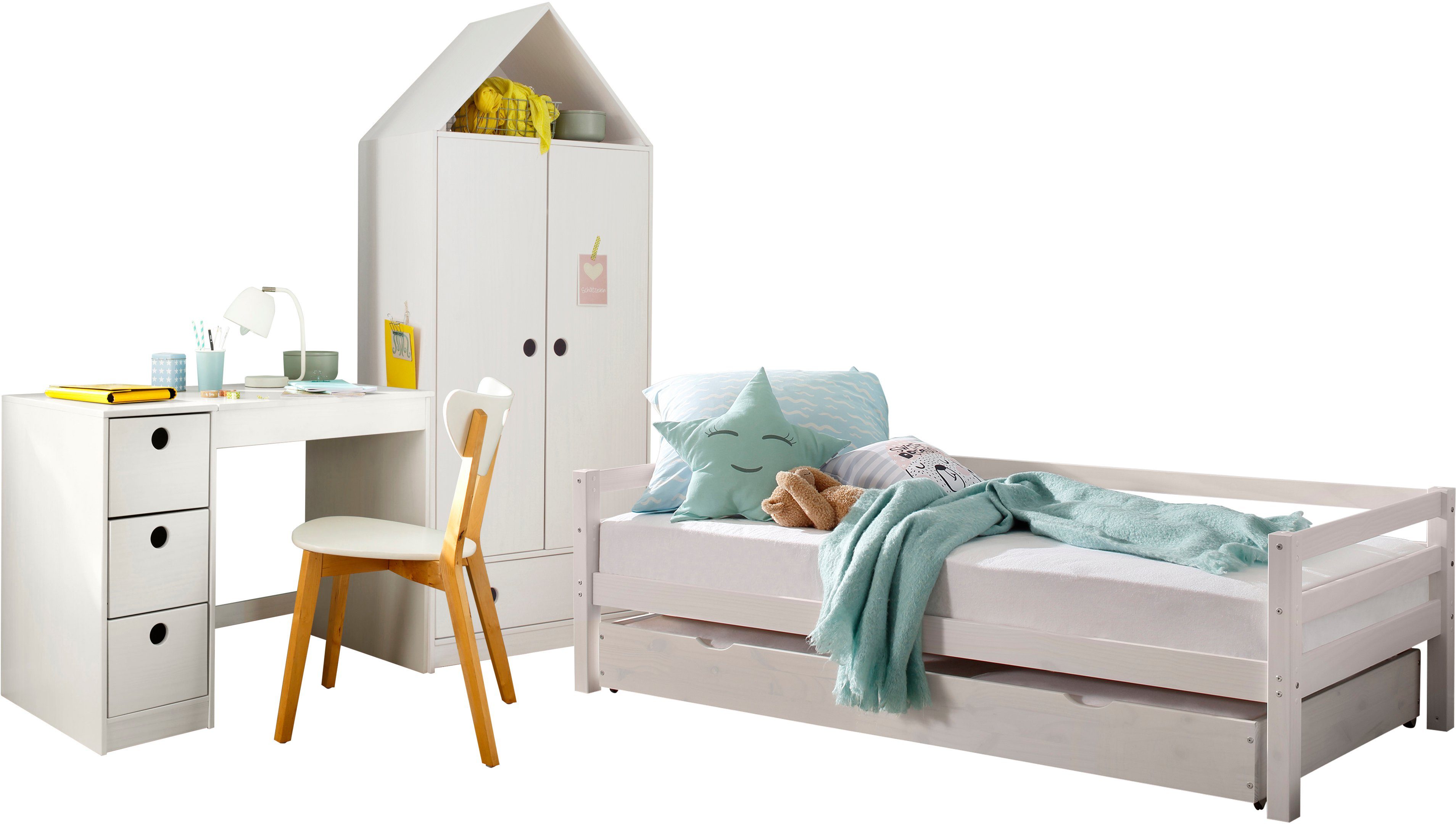 Lüttenhütt Slaapbank Alpi met lade van grenenhout, totale breedte 103 cm, kinderbed (1 stuk)