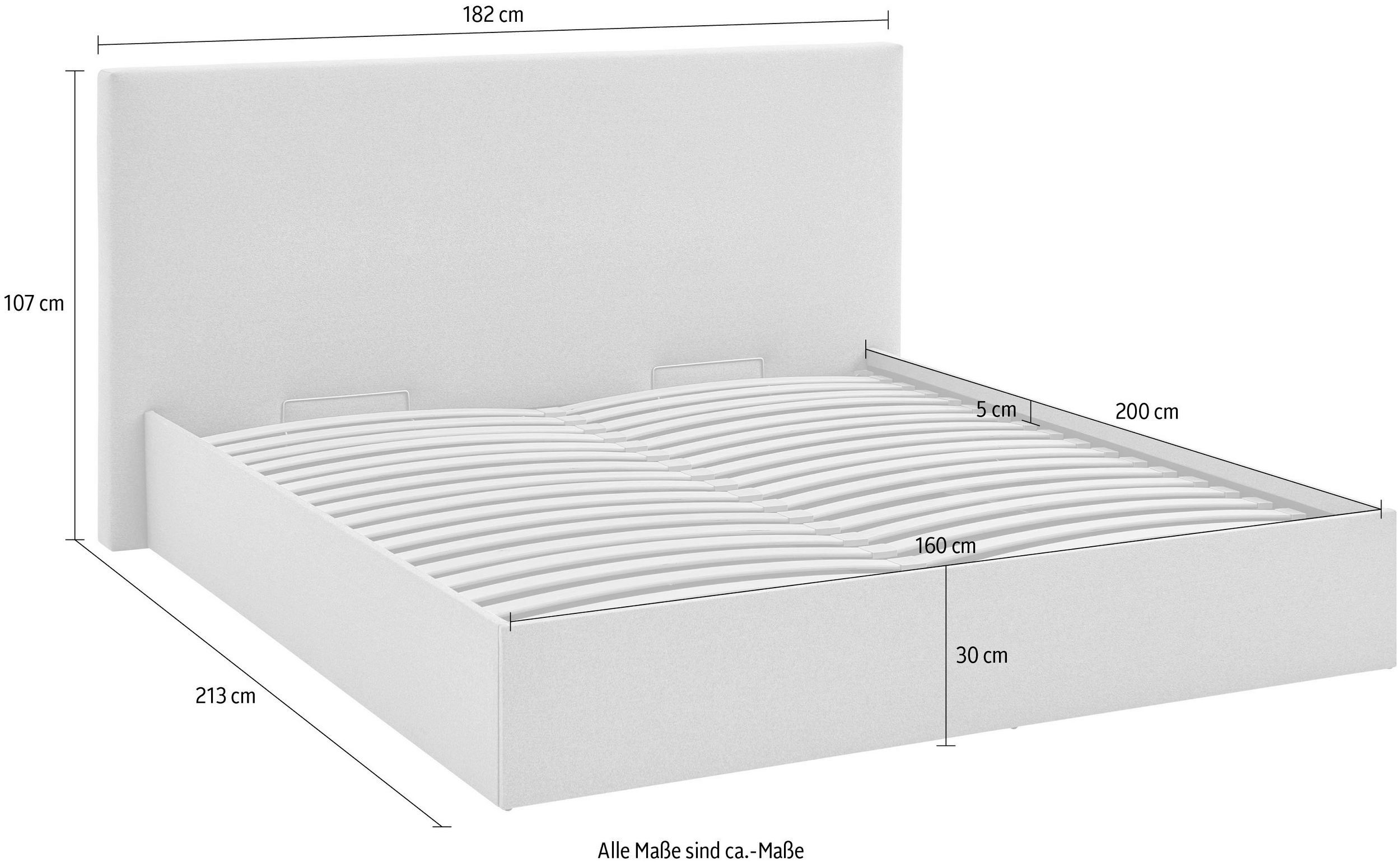 ATLANTIC home collection Bedframe Melody met bedkist en lattenbodem