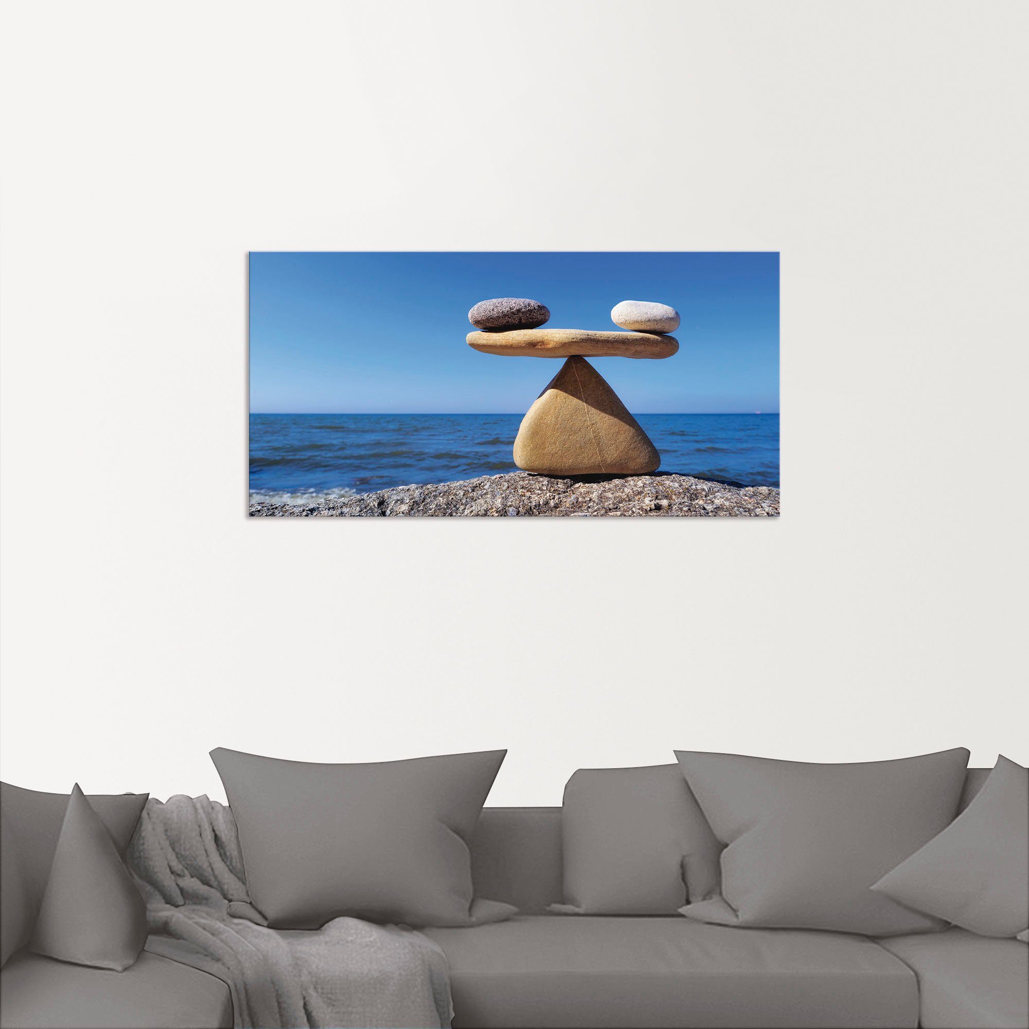 Artland Artprint Evenwicht - stenen zee als artprint van aluminium, artprint voor buiten, artprint op linnen, poster, muursticker