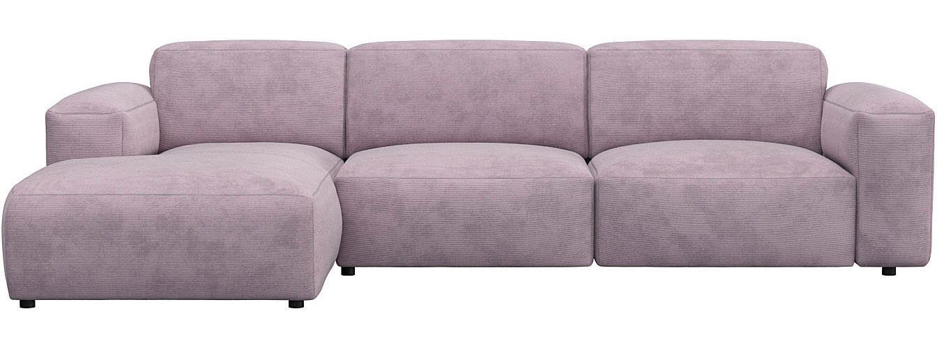 FLEXLUX Hoekbank Lucera comfortabel en comfortabel door hoogwaardige zitconstructie, L-vorm paars, hoekbanken, 284 cm