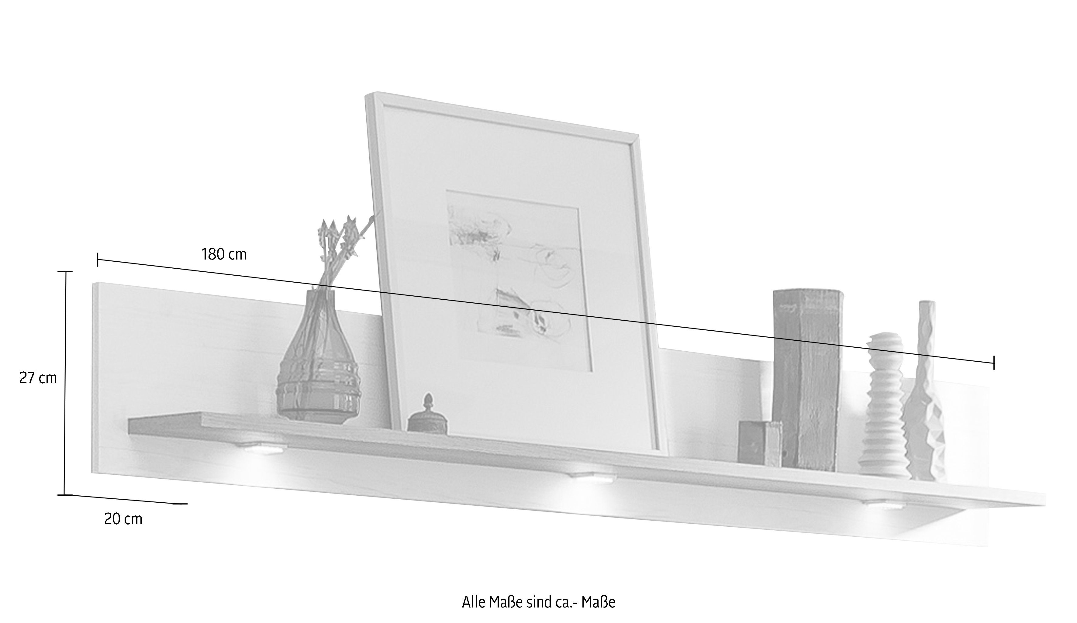 set one by Musterring Wandplank York in drie maten en kleuren, verlichting optioneel, 1 legplank