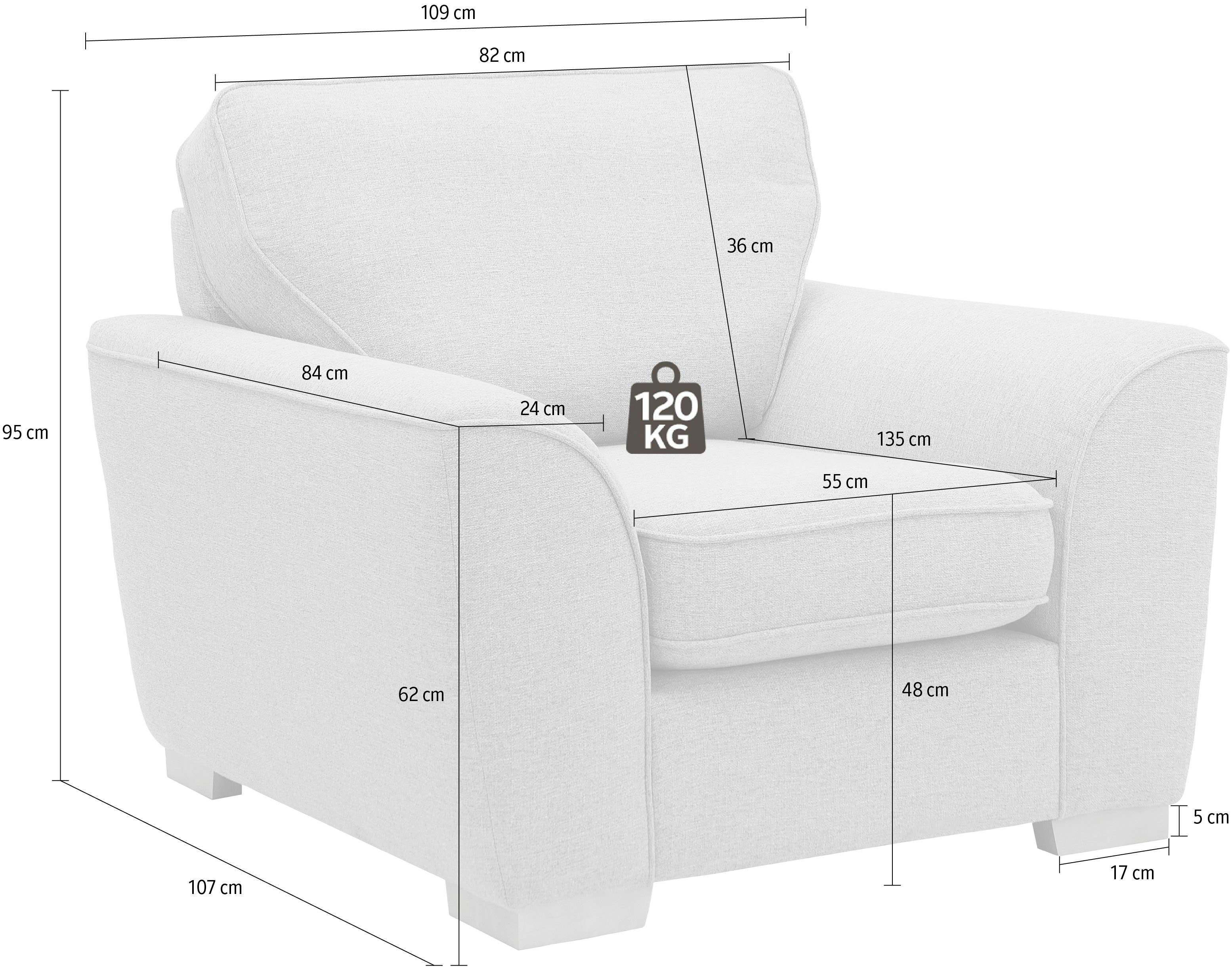 Home affaire Fauteuil Savoy cocktailsessel gezellige fauteuil, in 2 bekledingskwaliteiten