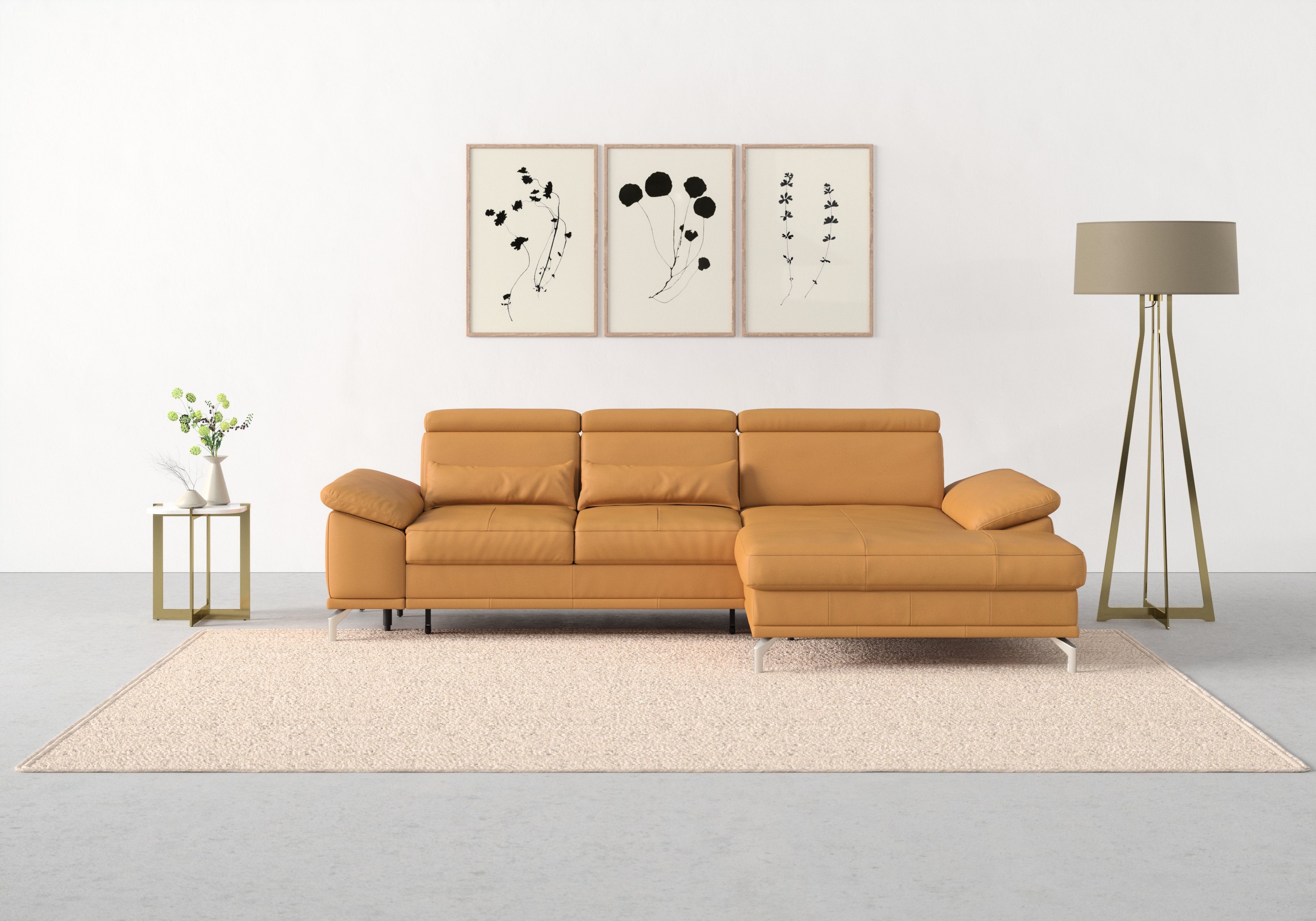 sit&more Hoekbank Cabrio L-vorm, met zitdiepteverstelling, arm- en hoofdsteunverstelling