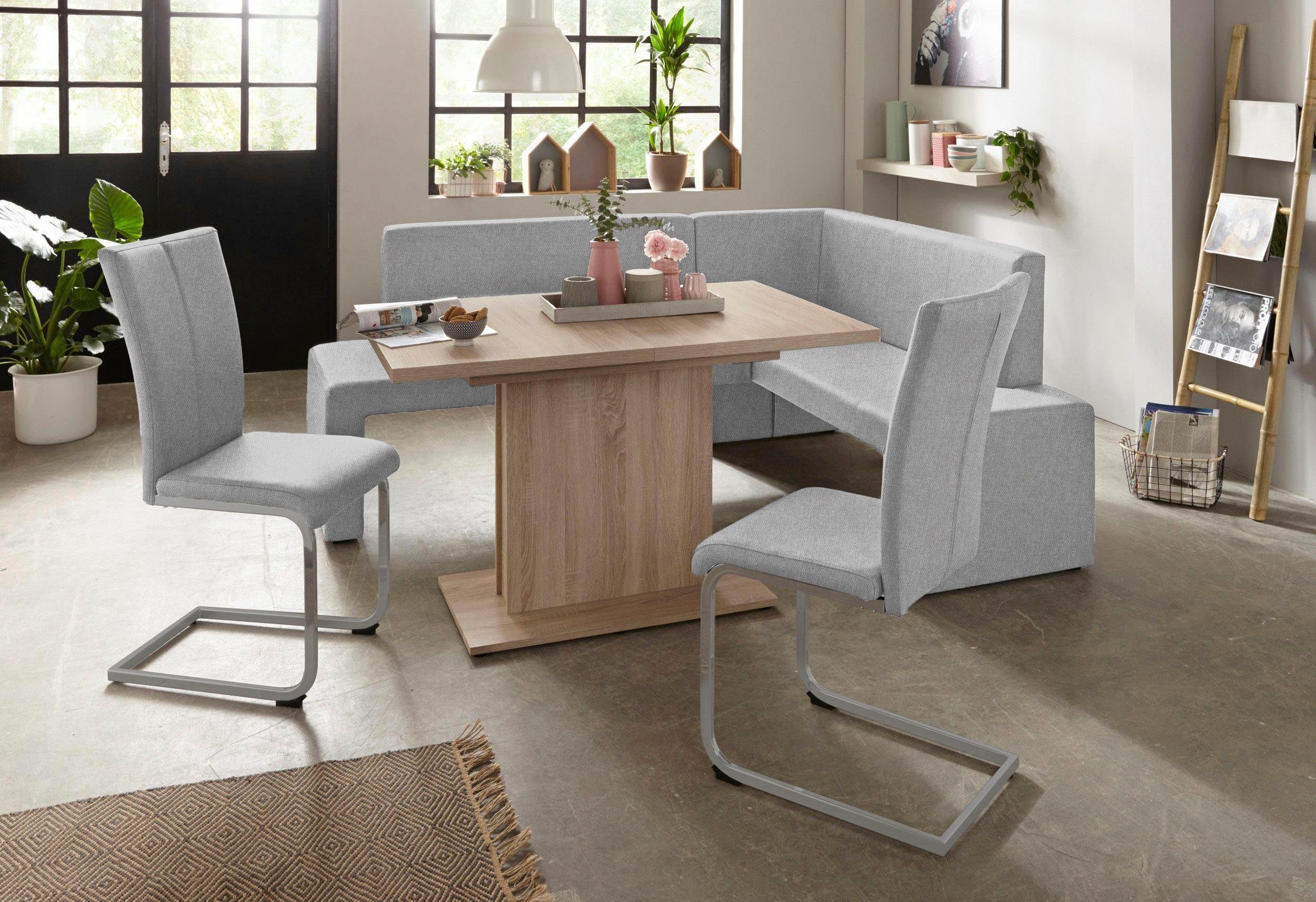 Home affaire Vrijdragende stoel Alex Stoel belastbaar tot 120 kg, frame in chroom-look (set, 2 stuks)