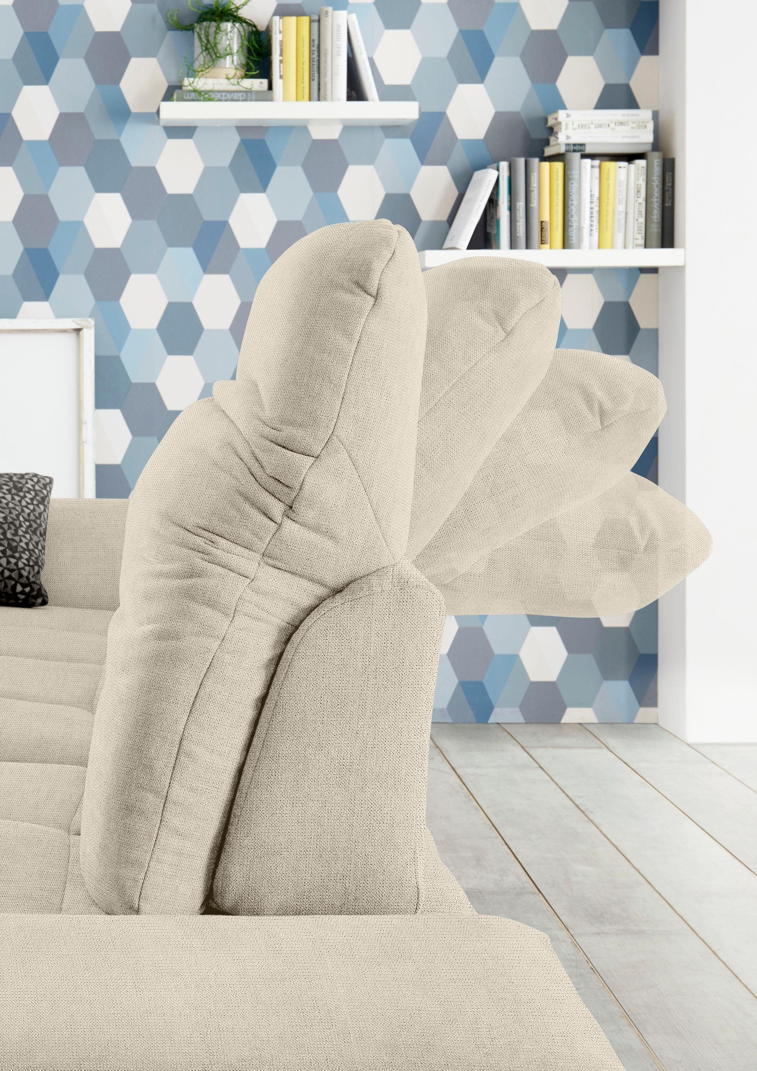 set one by Musterring Hoekbank SO 4100 met comfortabele pocketvering en hoofdeindeverstelling,