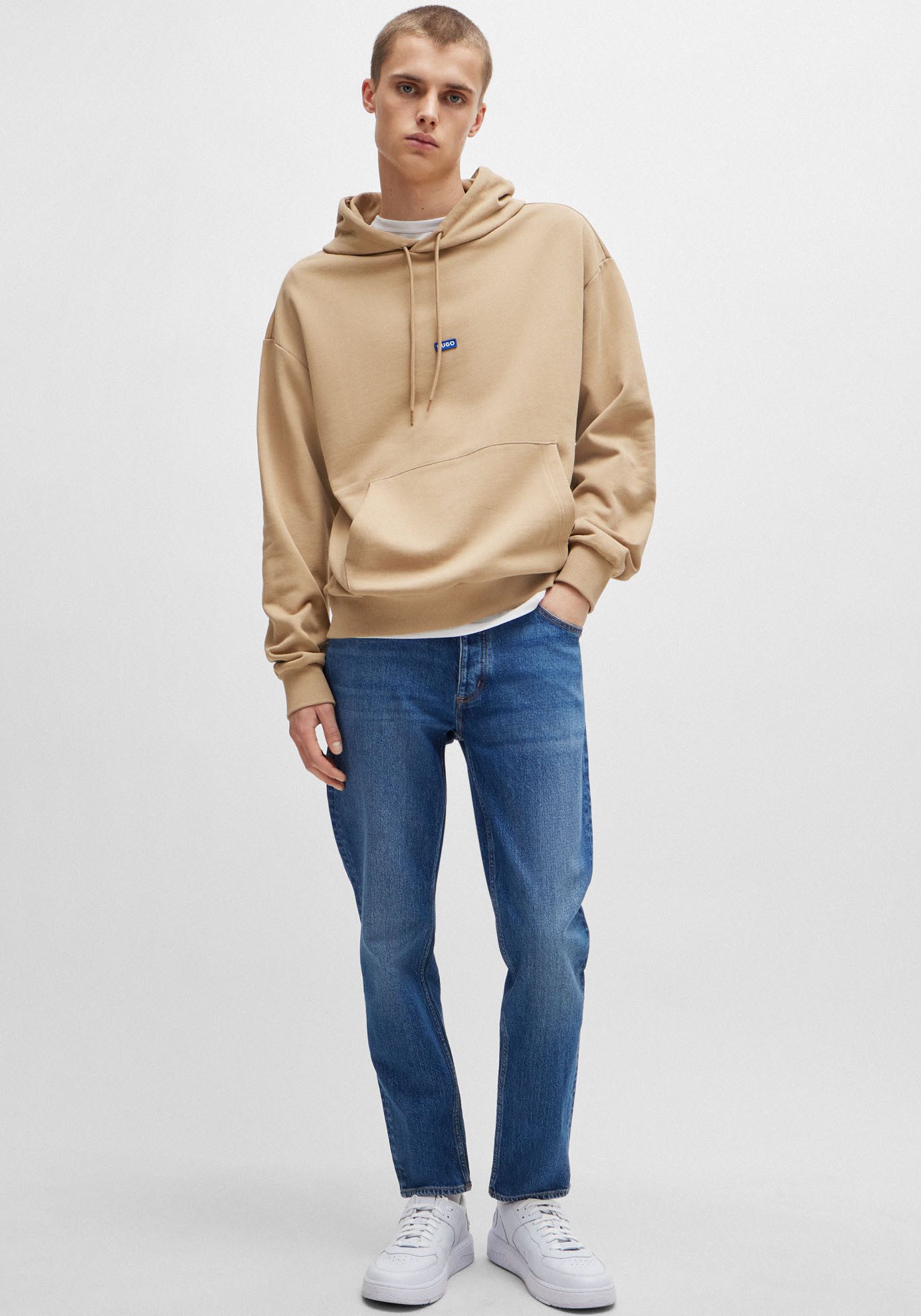 HUGO Blue Tapered jeans Brody met stone-washed-finish
