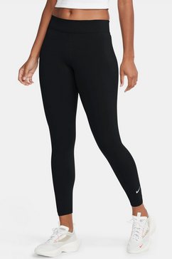 nike sportswear legging essential women's - mid-rise leggings zwart