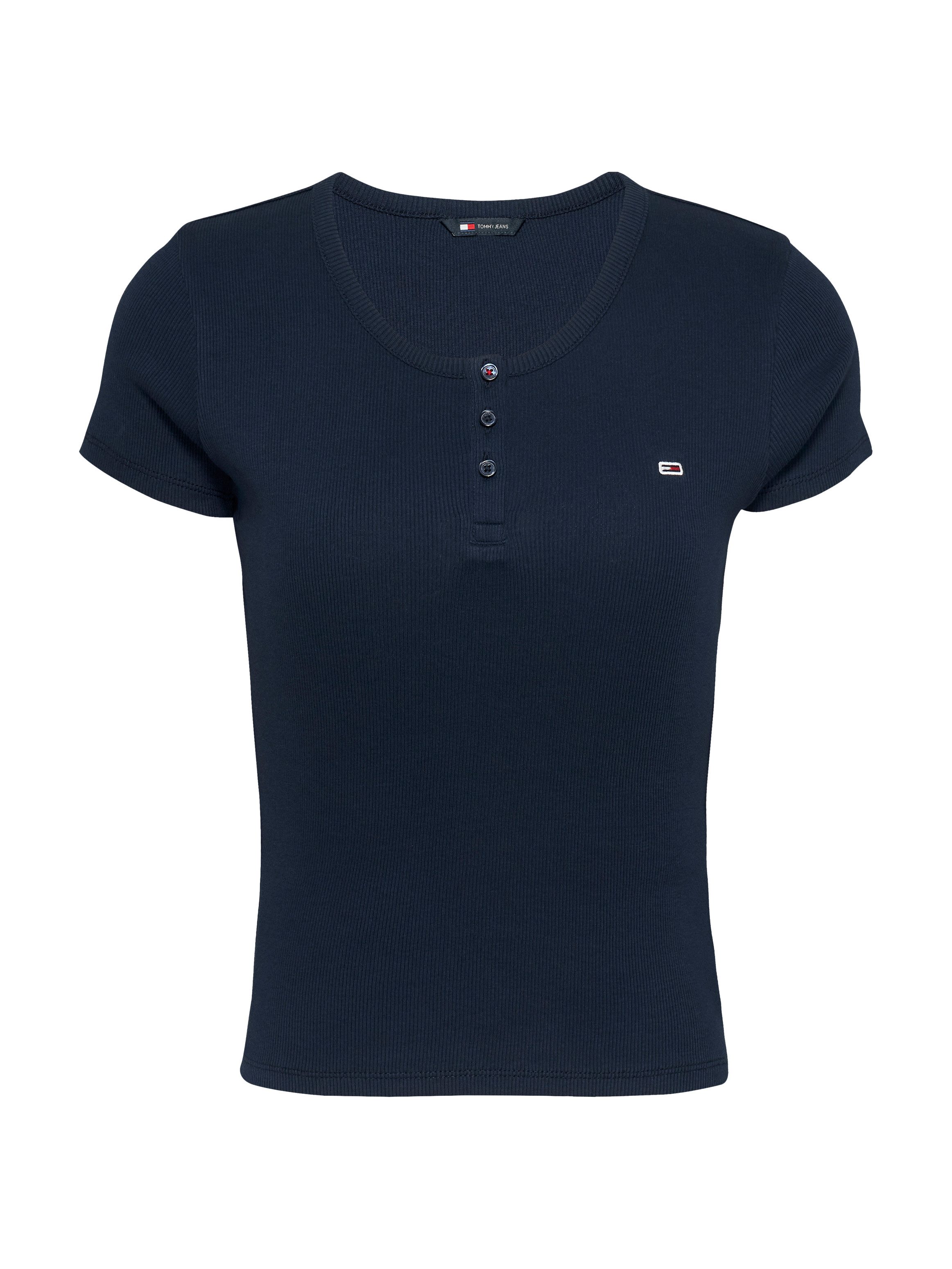 TOMMY JEANS T-shirt TJW SLIM BUTTON RIB C-NECK SS