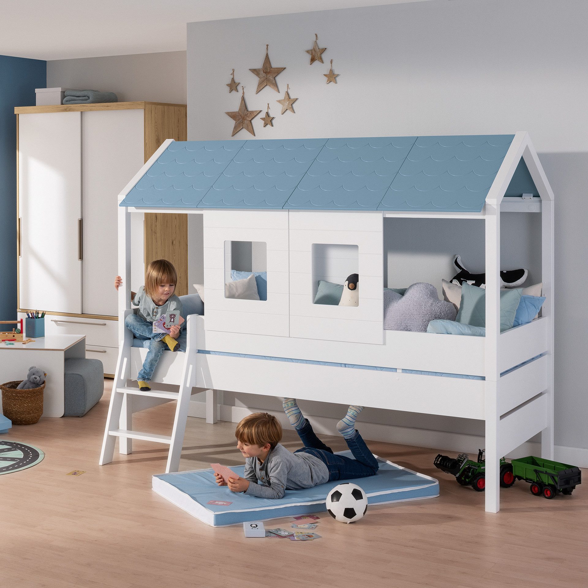 PAIDI Kinderwelten Huisbed TINY HOUSE met valbescherming, individueel aanpasbaar, hoogwaardig afgewerkt