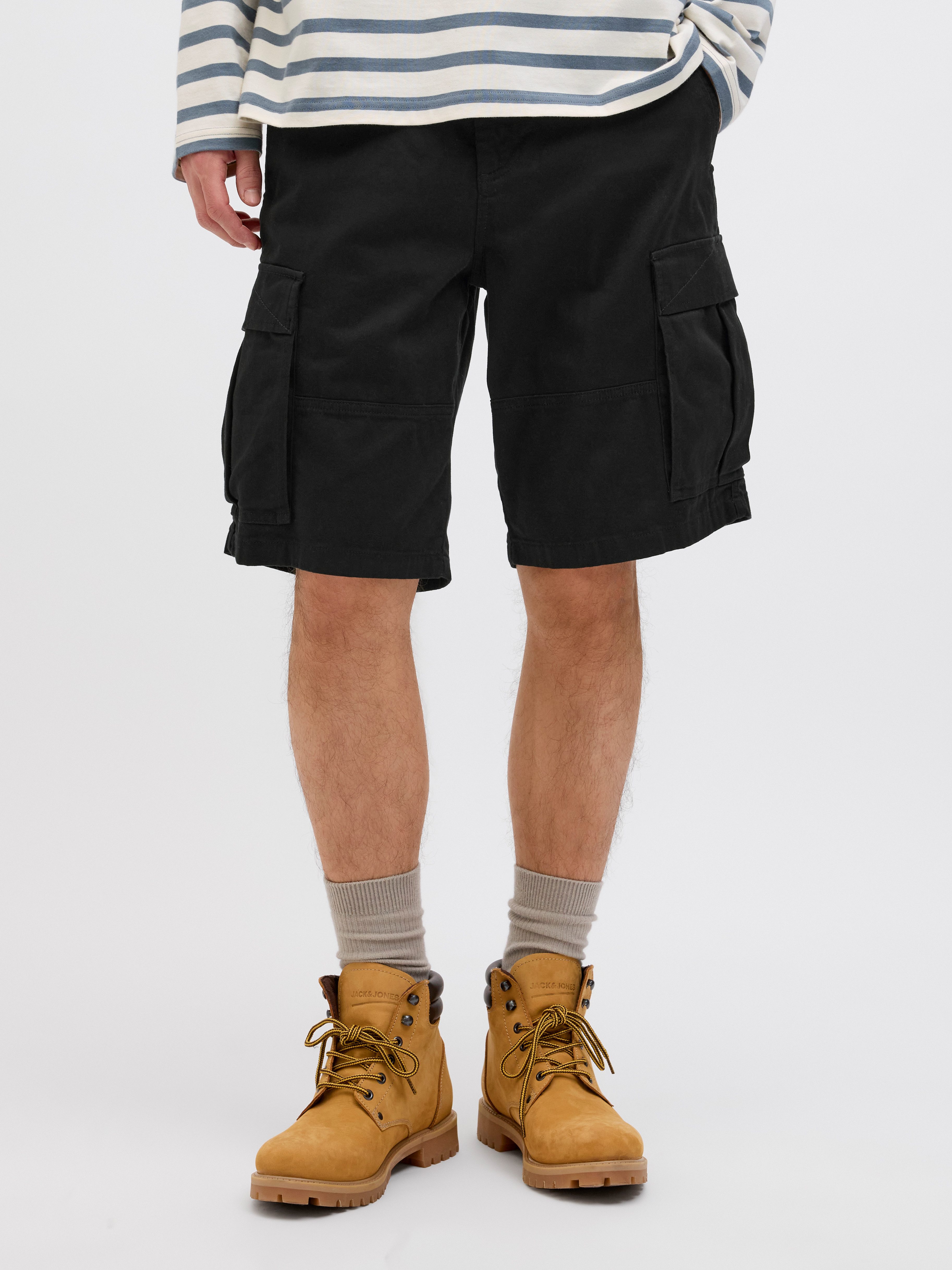 Jack & Jones Cargoshort JPSTCOLE JJJONNIE CARGO SHORTS heren korte broeken maat M zwart